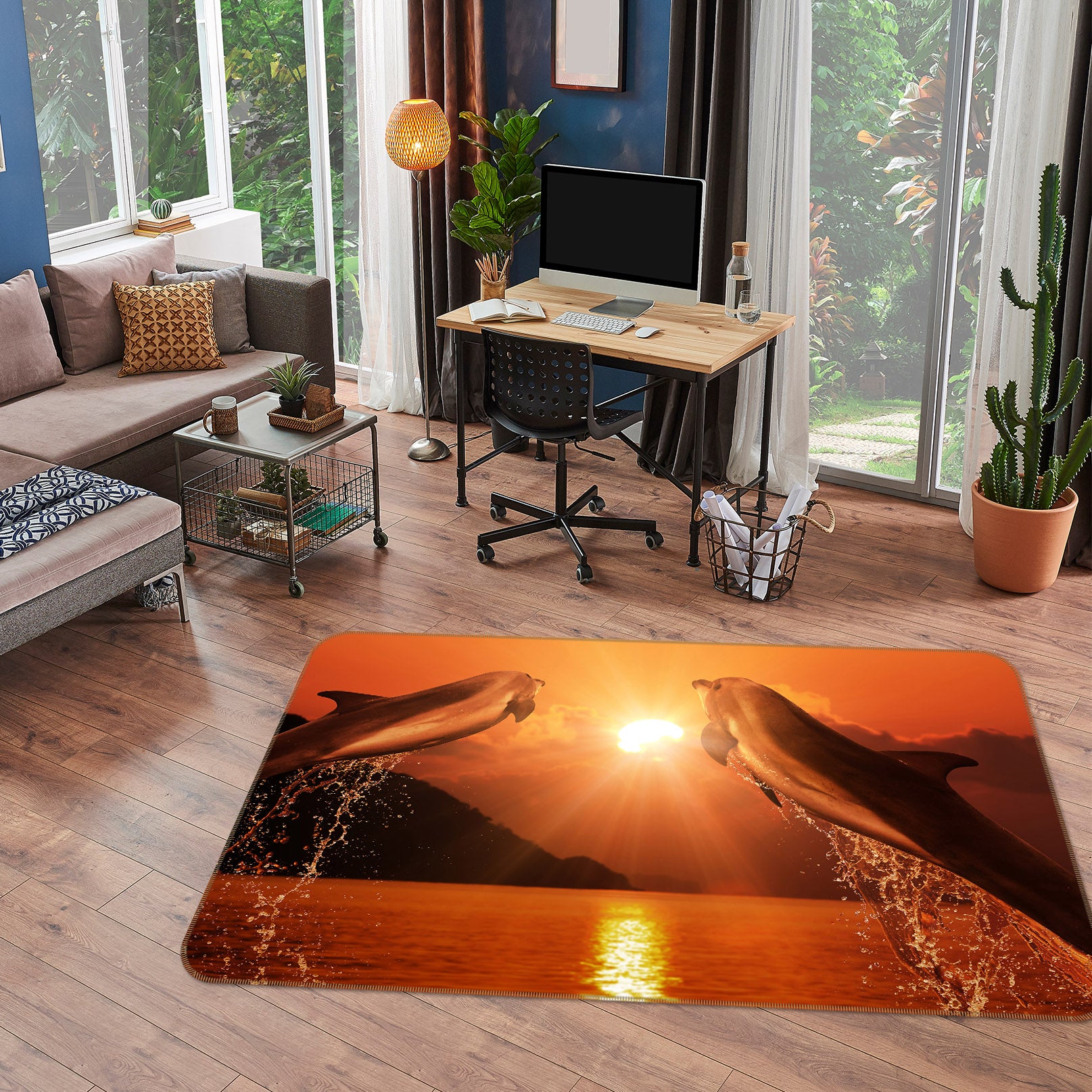 3D Jump Dolphins 38113 Animal Non Slip Rug Mat