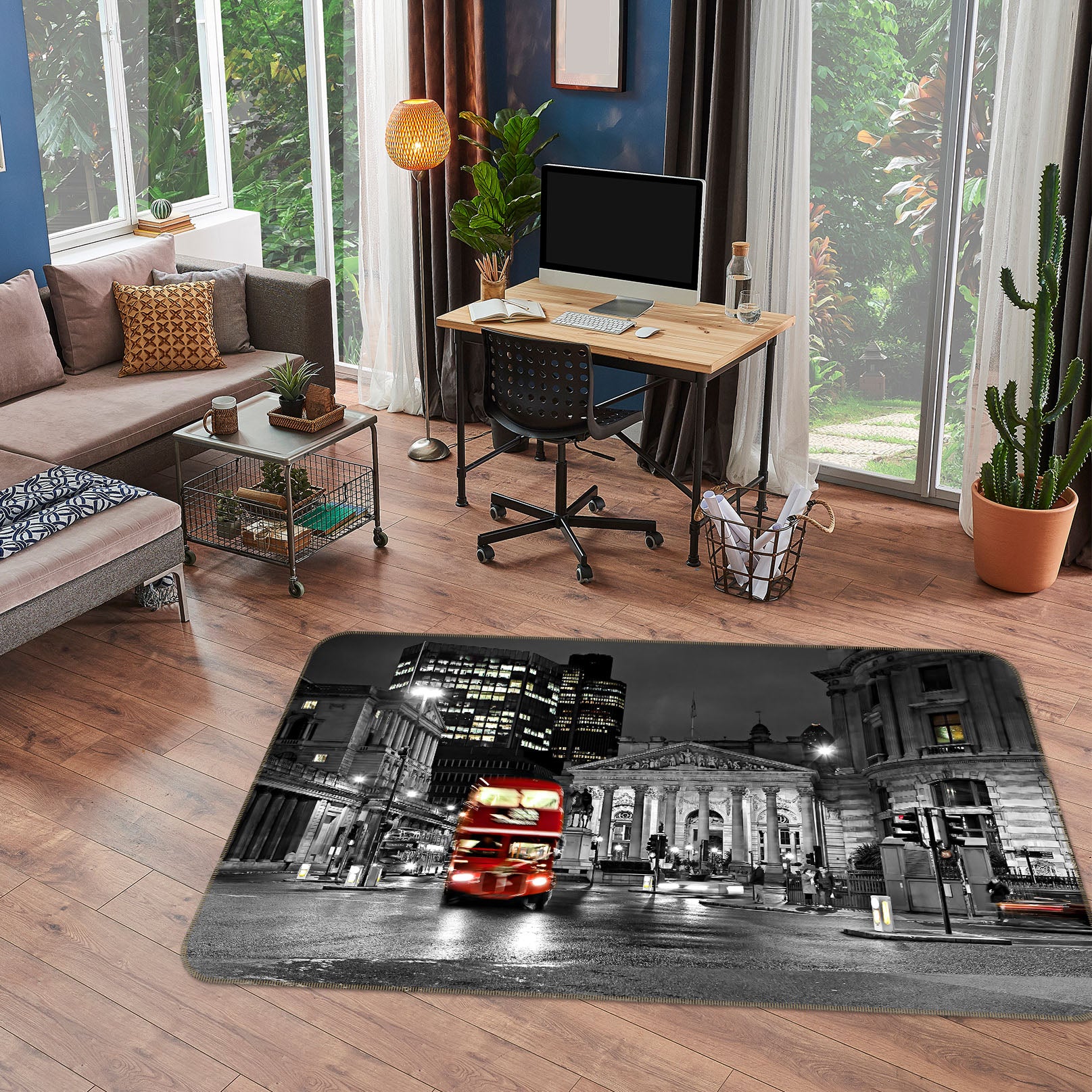 3D City Building Bus 68116 Vehicle Non Slip Rug Mat