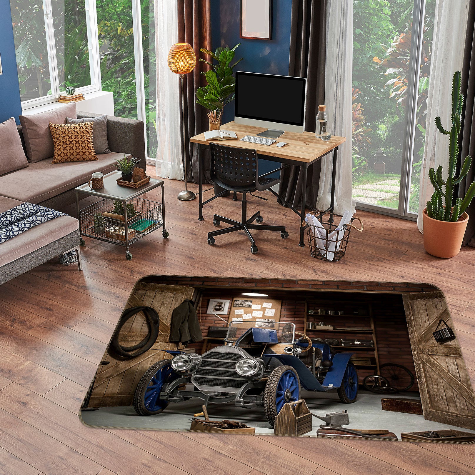 3D Scrap Car 67192 Vehicle Non Slip Rug Mat