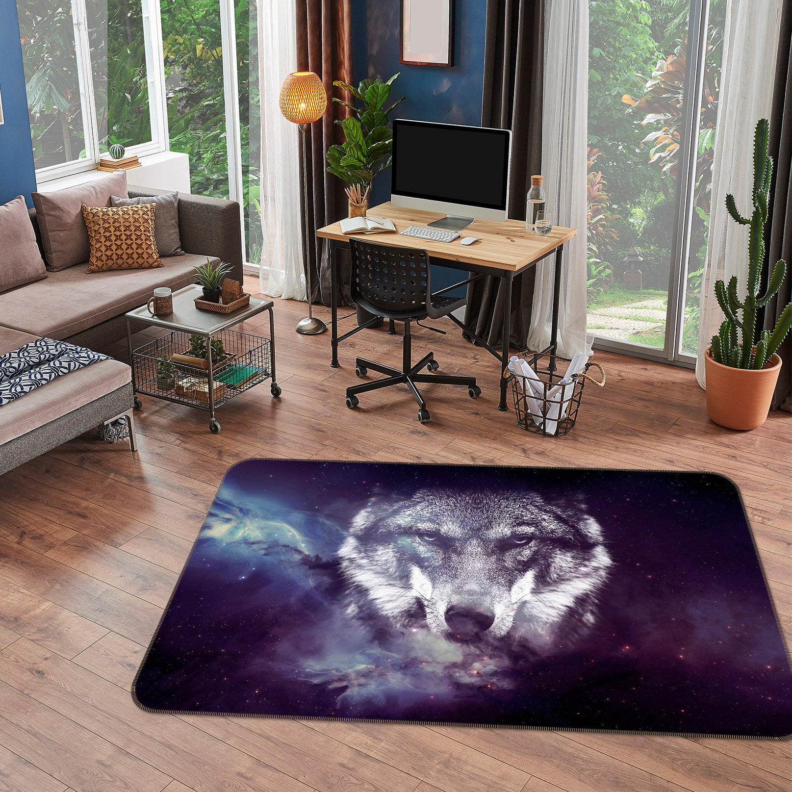 3D Wolf 36081 Non Slip Rug Mat