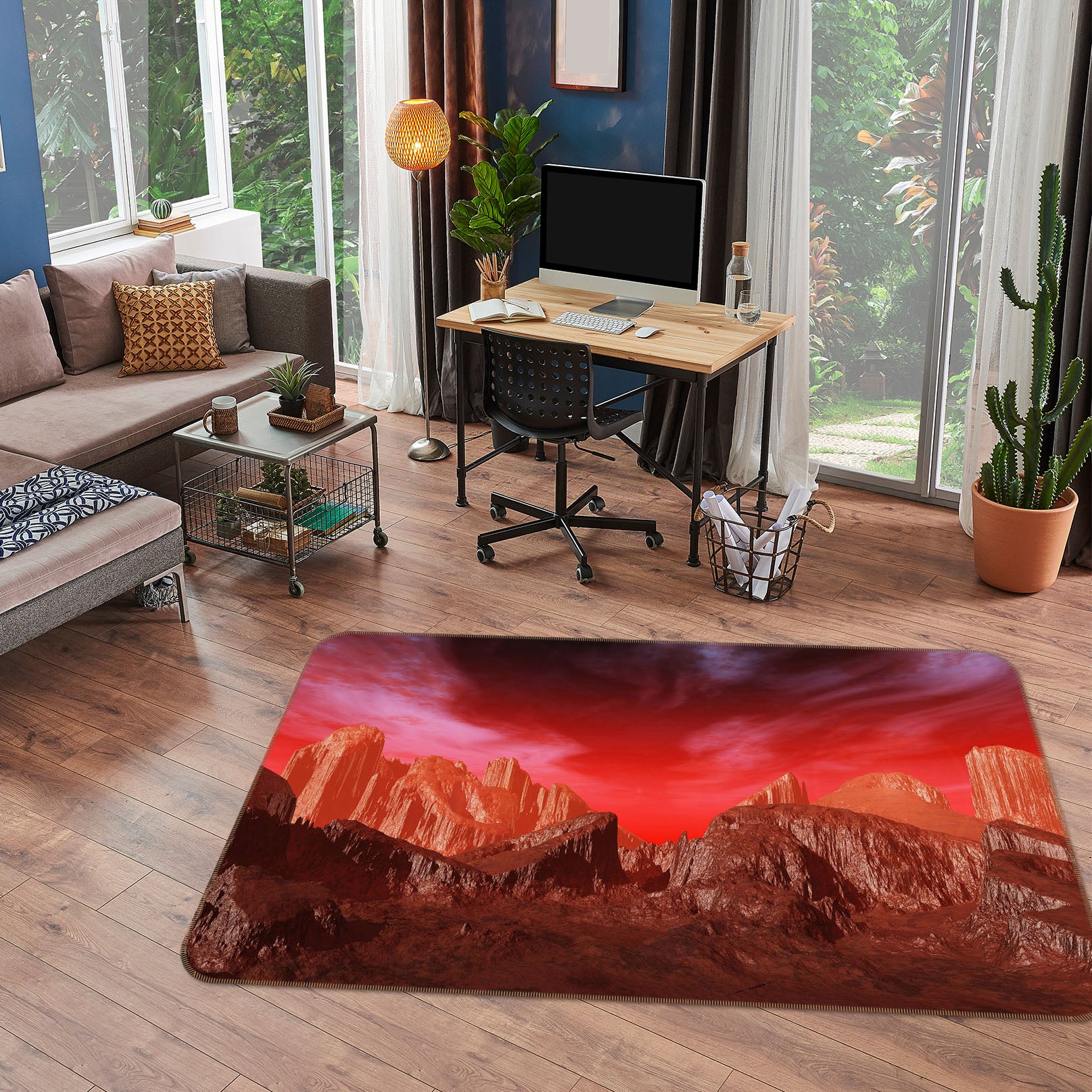 3D Mountain Rock 34171 Non Slip Rug Mat