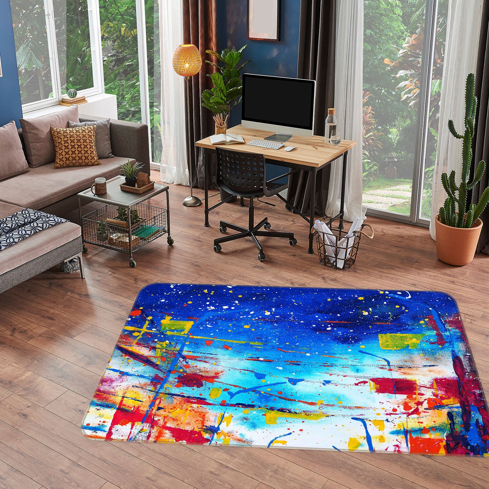 3D Bunting Blue Sky 30038 Non Slip Rug Mat