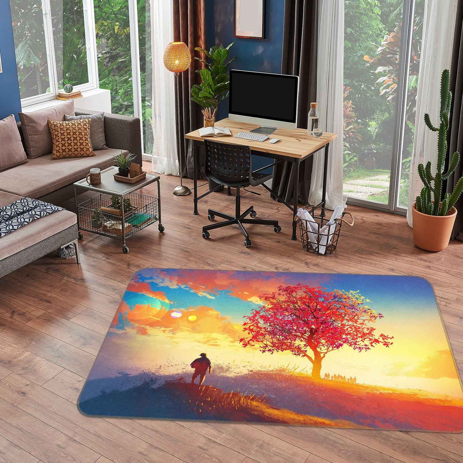 3D Hillside Tree 77122 Non Slip Rug Mat