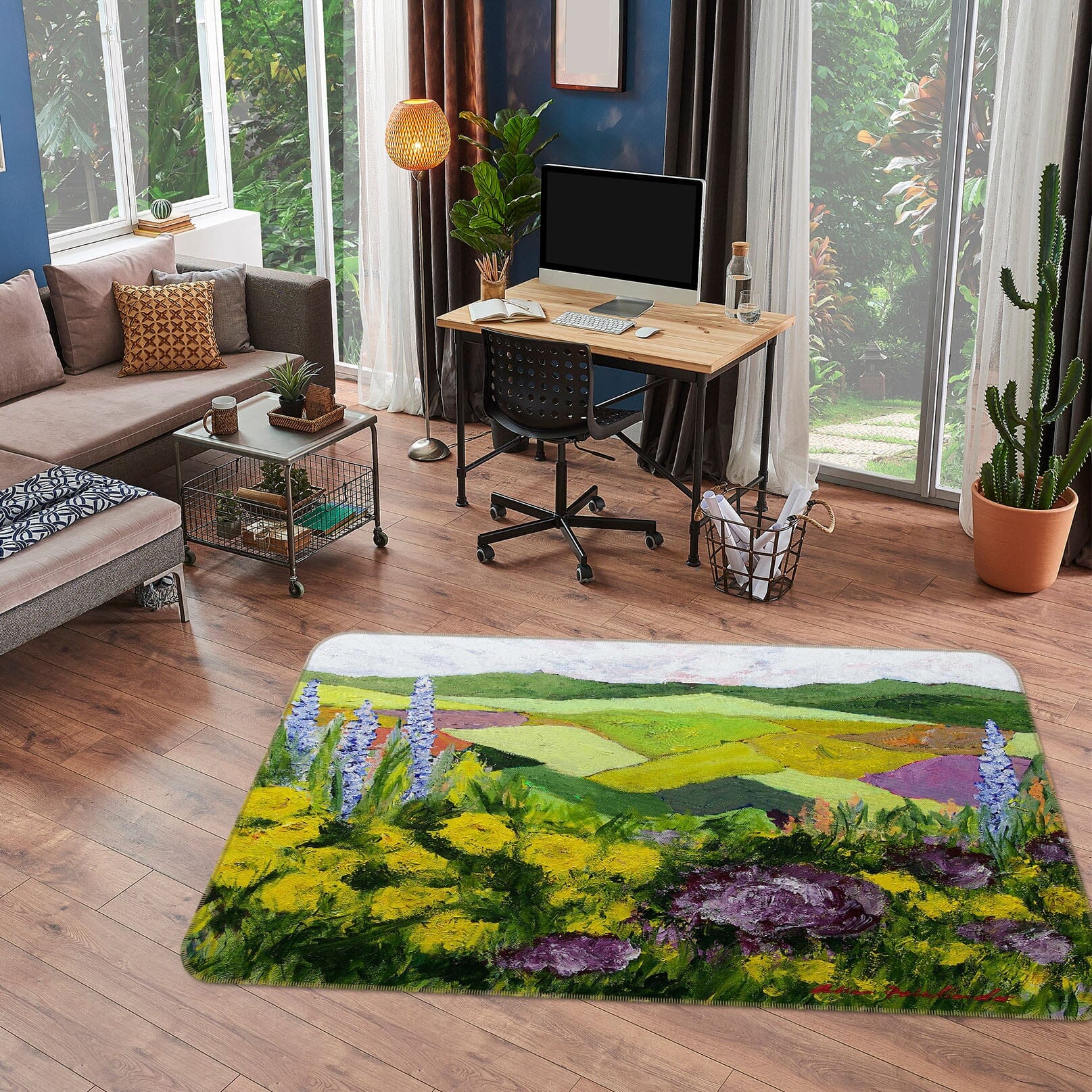 3D Flower Field 1095 Allan P. Friedlander Rug Non Slip Rug Mat Mat AJ Creativity Home 