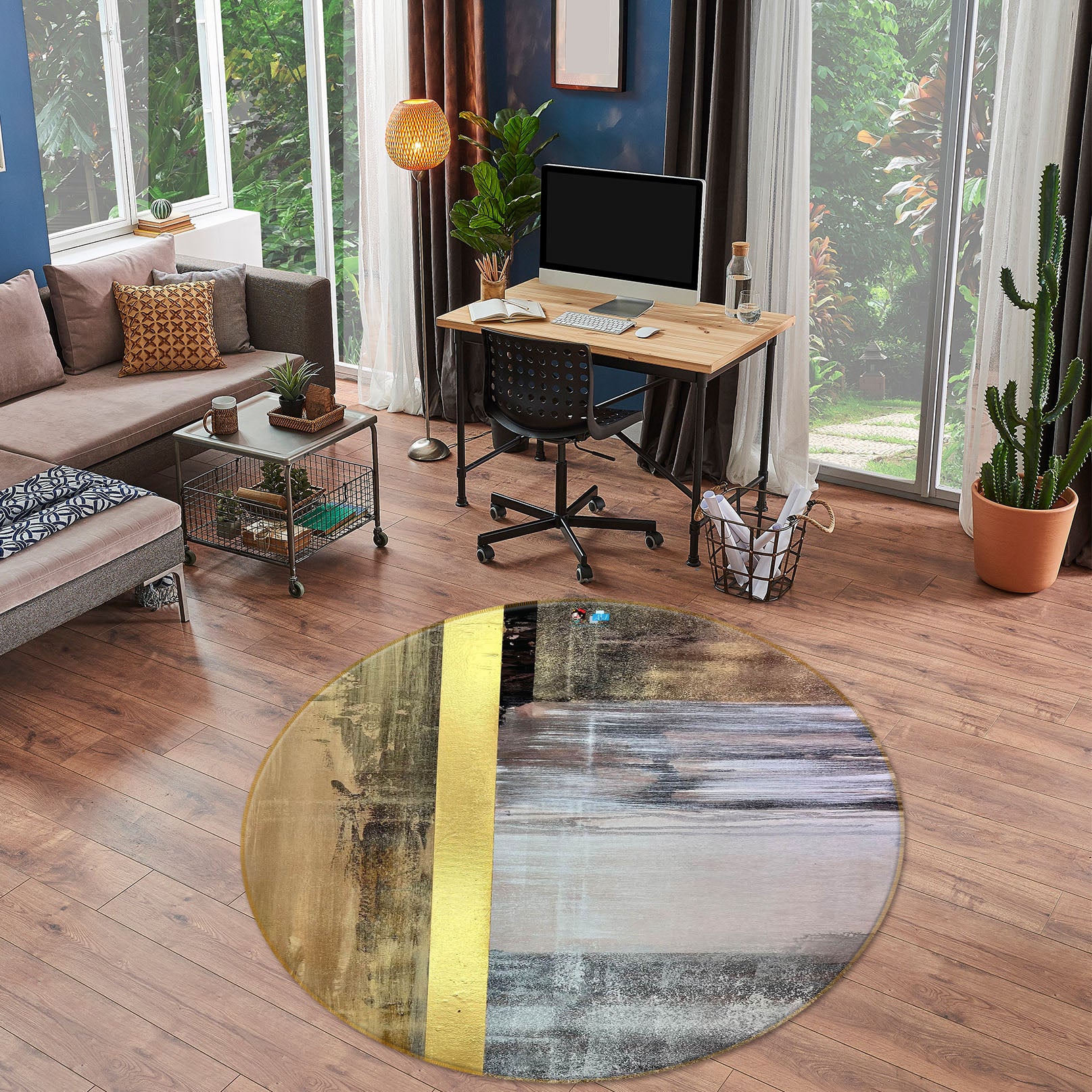 3D Vintage Painting 4055 Skromova Marina Rug Round Non Slip Rug Mat