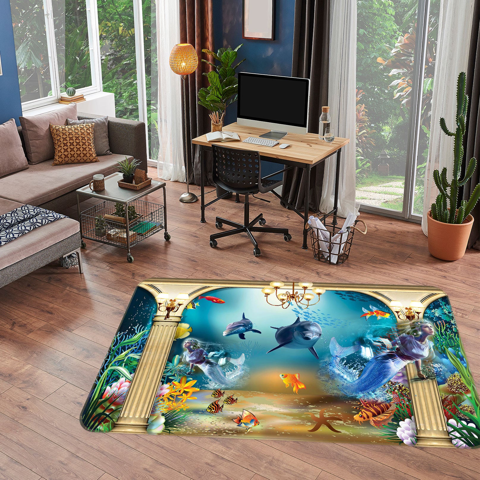 3D Sea Bottom Fish 75141 Non Slip Rug Mat