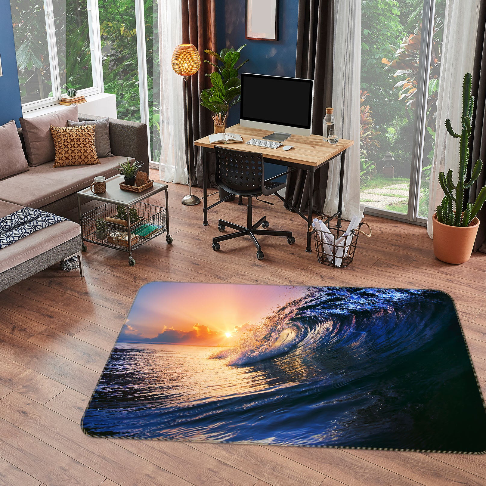 3D Waves Sunlight 36016 Non Slip Rug Mat