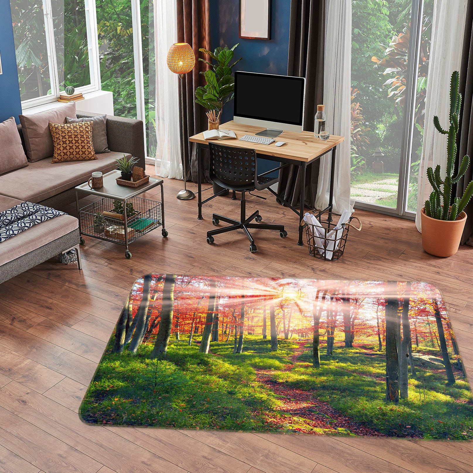 3D Forest Path 76266 Non Slip Rug Mat