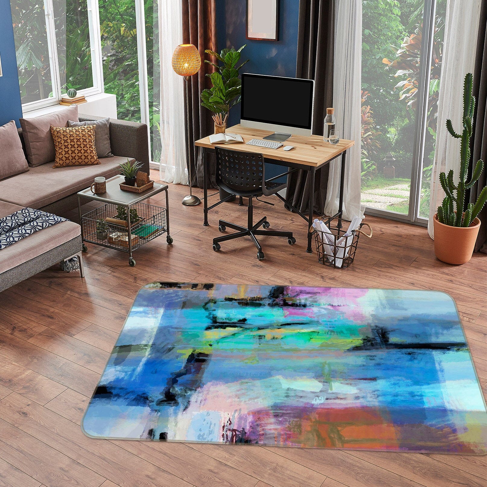 3D Blue Painting 115 Michael Tienhaara Rug Non Slip Rug Mat Mat AJ Creativity Home 
