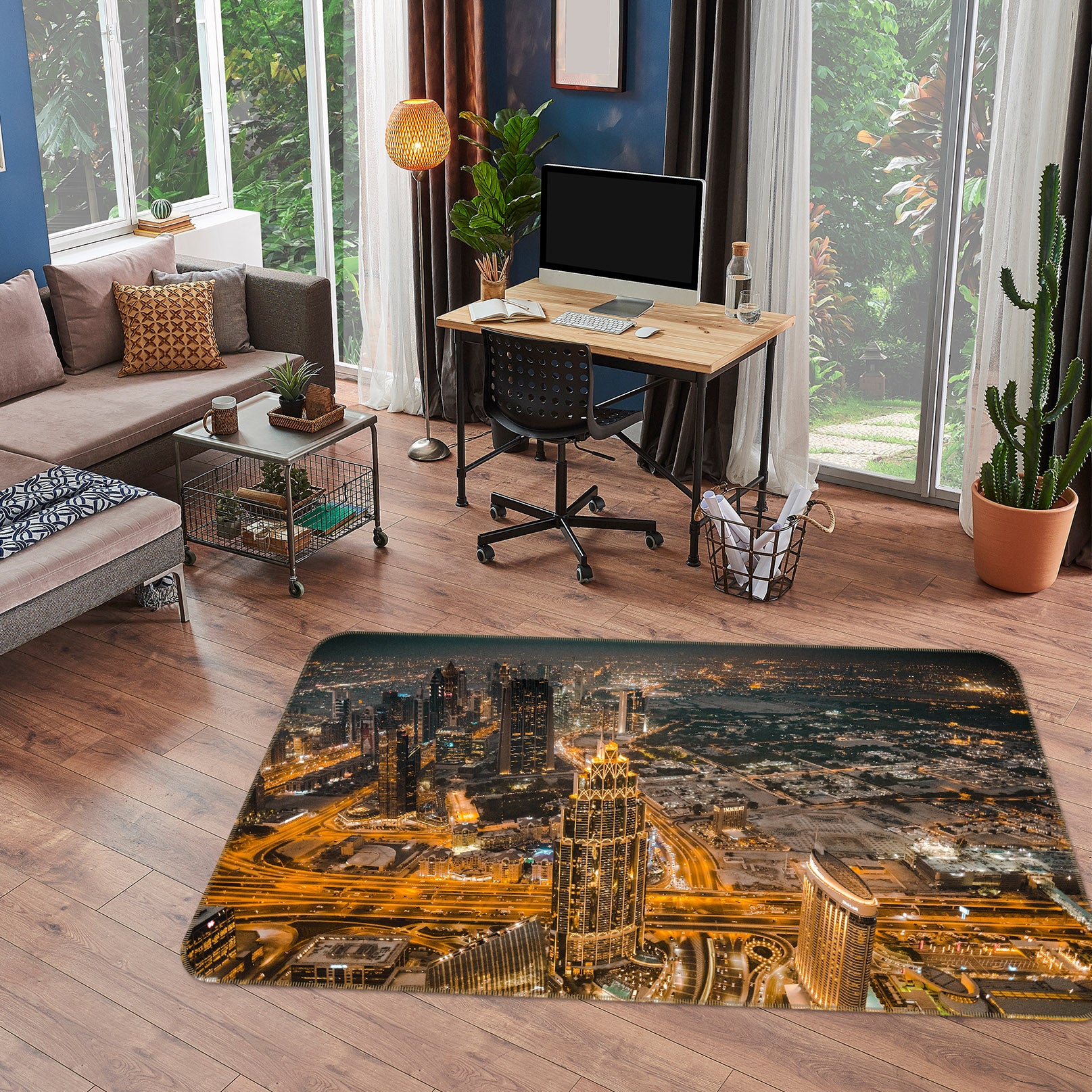 3D City Building 36124 Non Slip Rug Mat