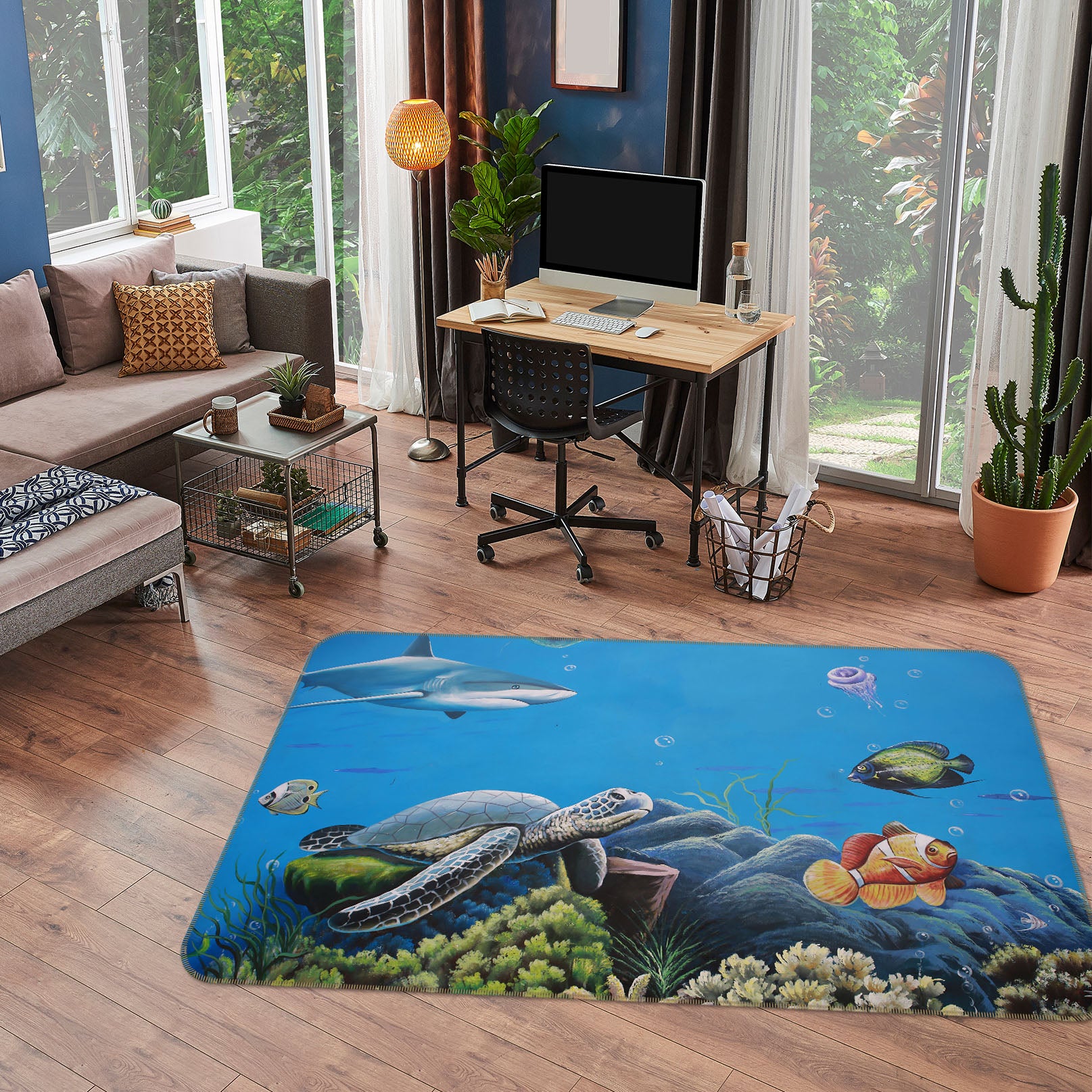 3D Sea Fish 35157 Non Slip Rug Mat