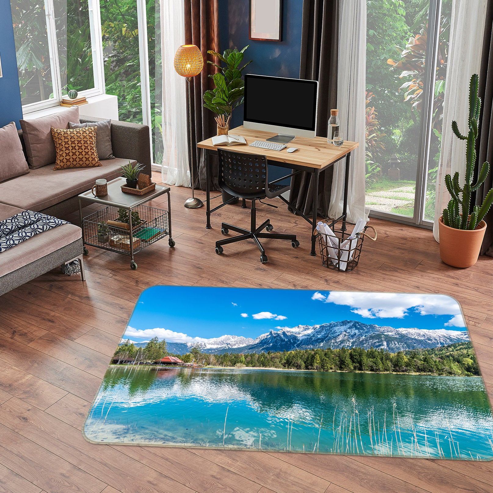 3D Lake Reflection 30124 Non Slip Rug Mat