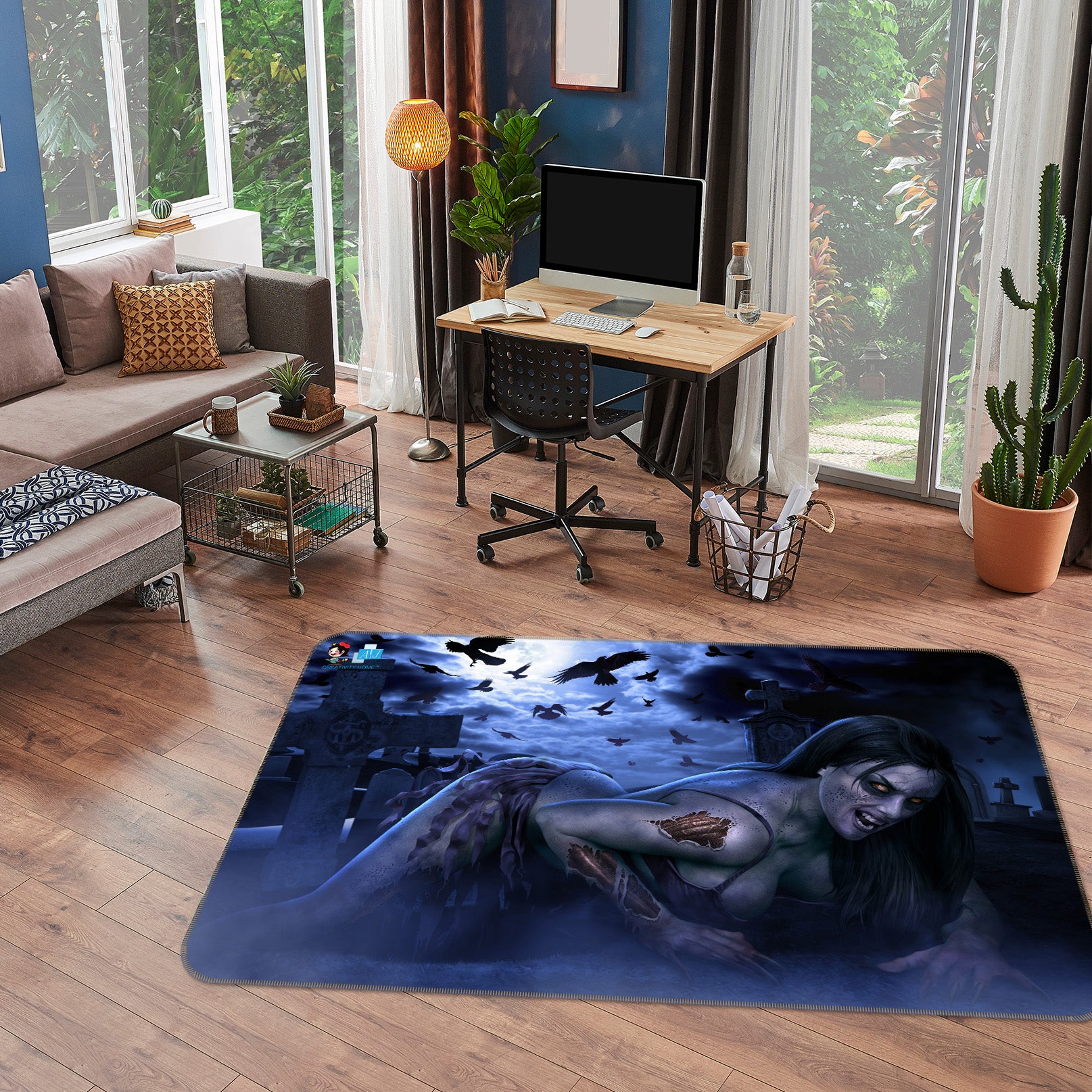 3D Woman 4110 Tom Wood Rug Non Slip Rug Mat