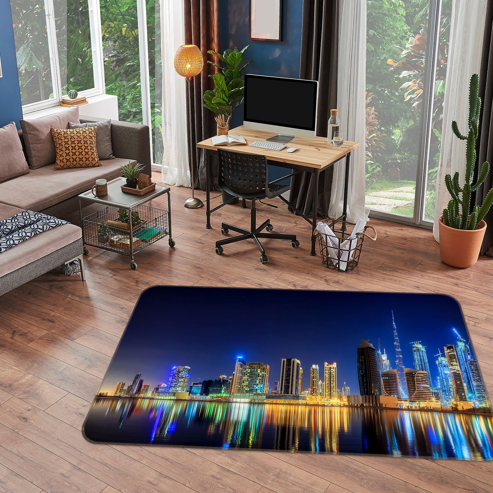 3D City Building 34114 Non Slip Rug Mat