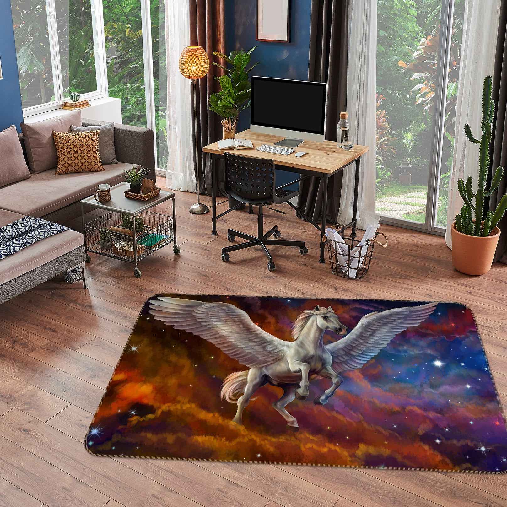 3D Pegasus Stars 025 Animal Non Slip Rug Mat