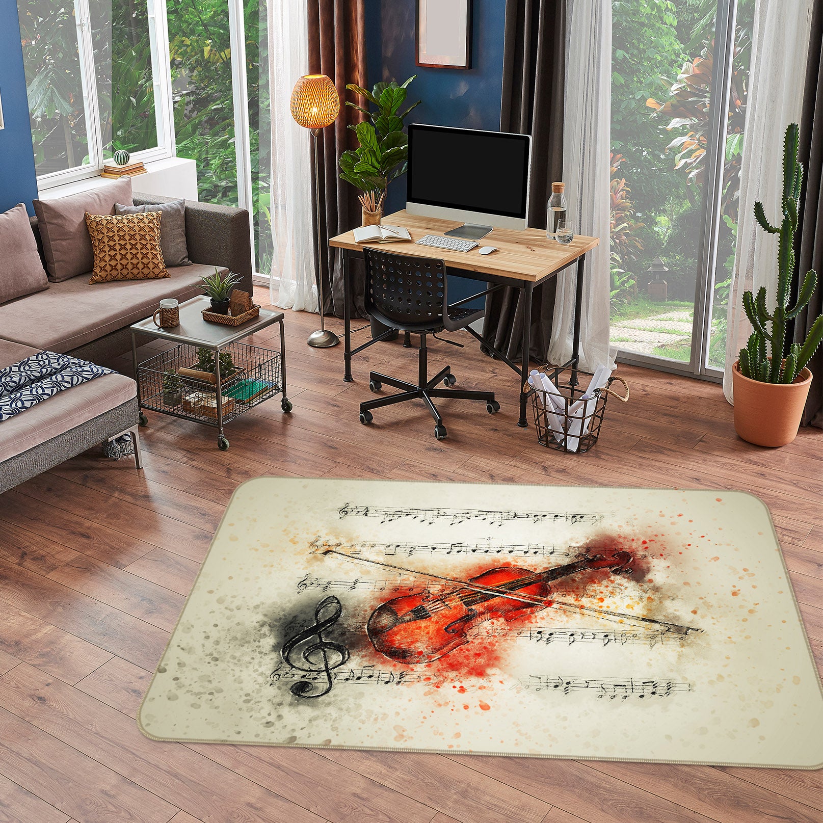 3D Violin 36204 Non Slip Rug Mat