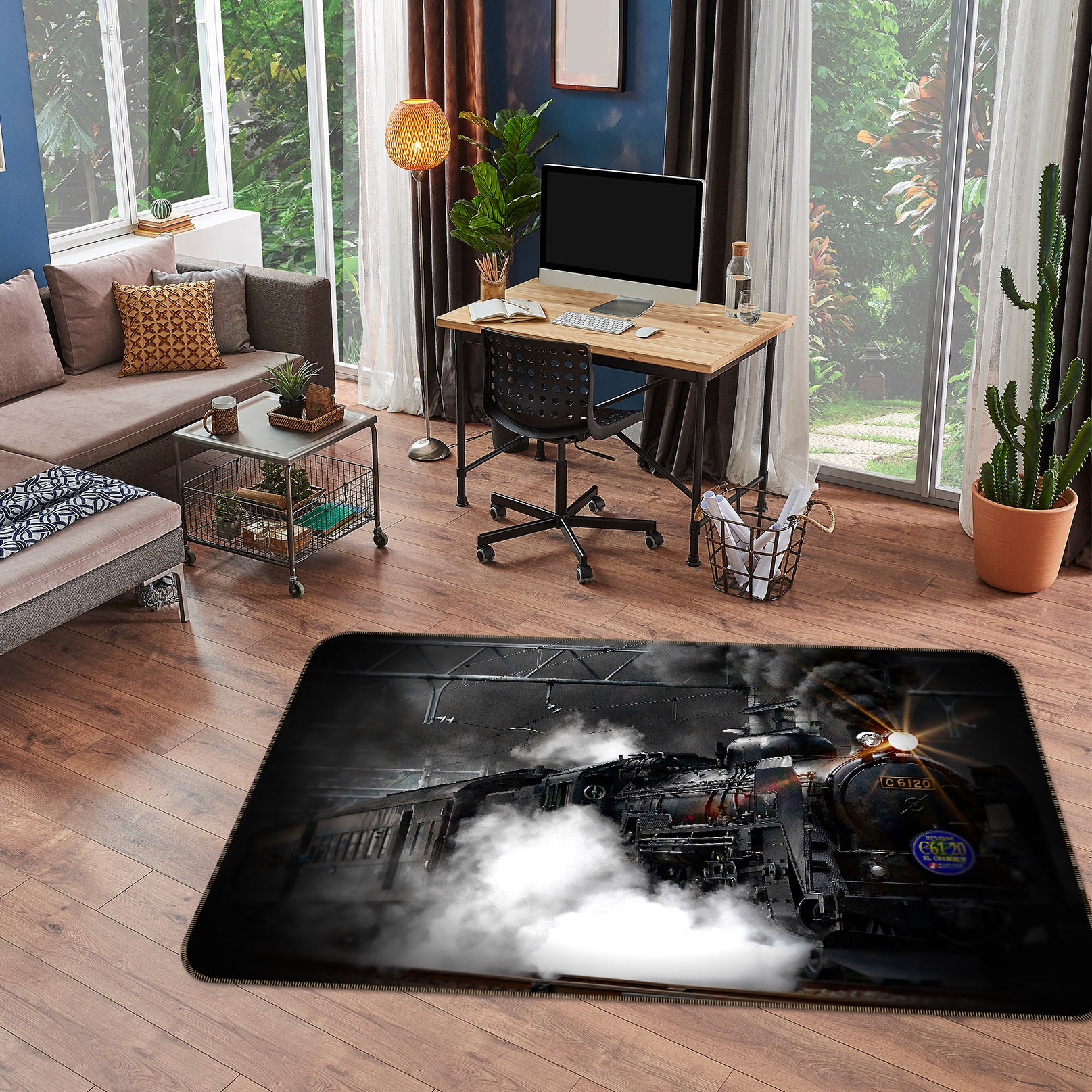 3D Steam Train 39001 Vehicle Non Slip Rug Mat