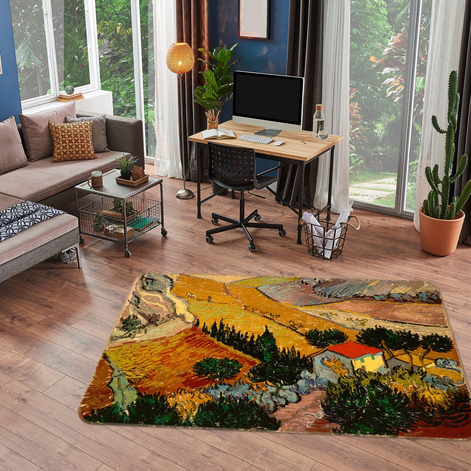 3D Mountains Tree 33144 Non Slip Rug Mat