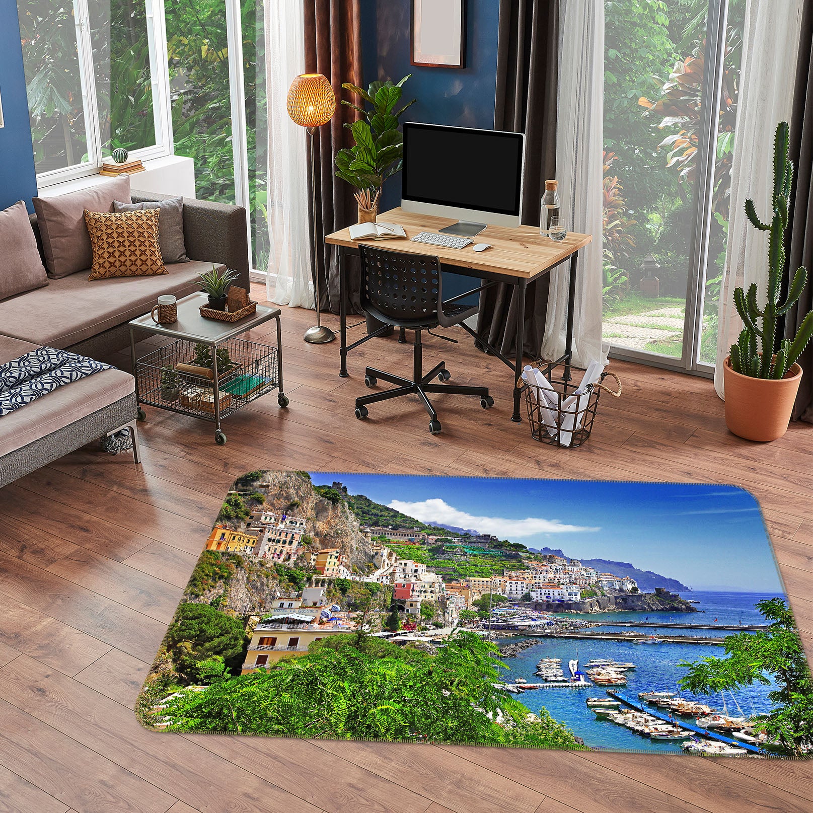 3D Seaside Houses 36056 Non Slip Rug Mat