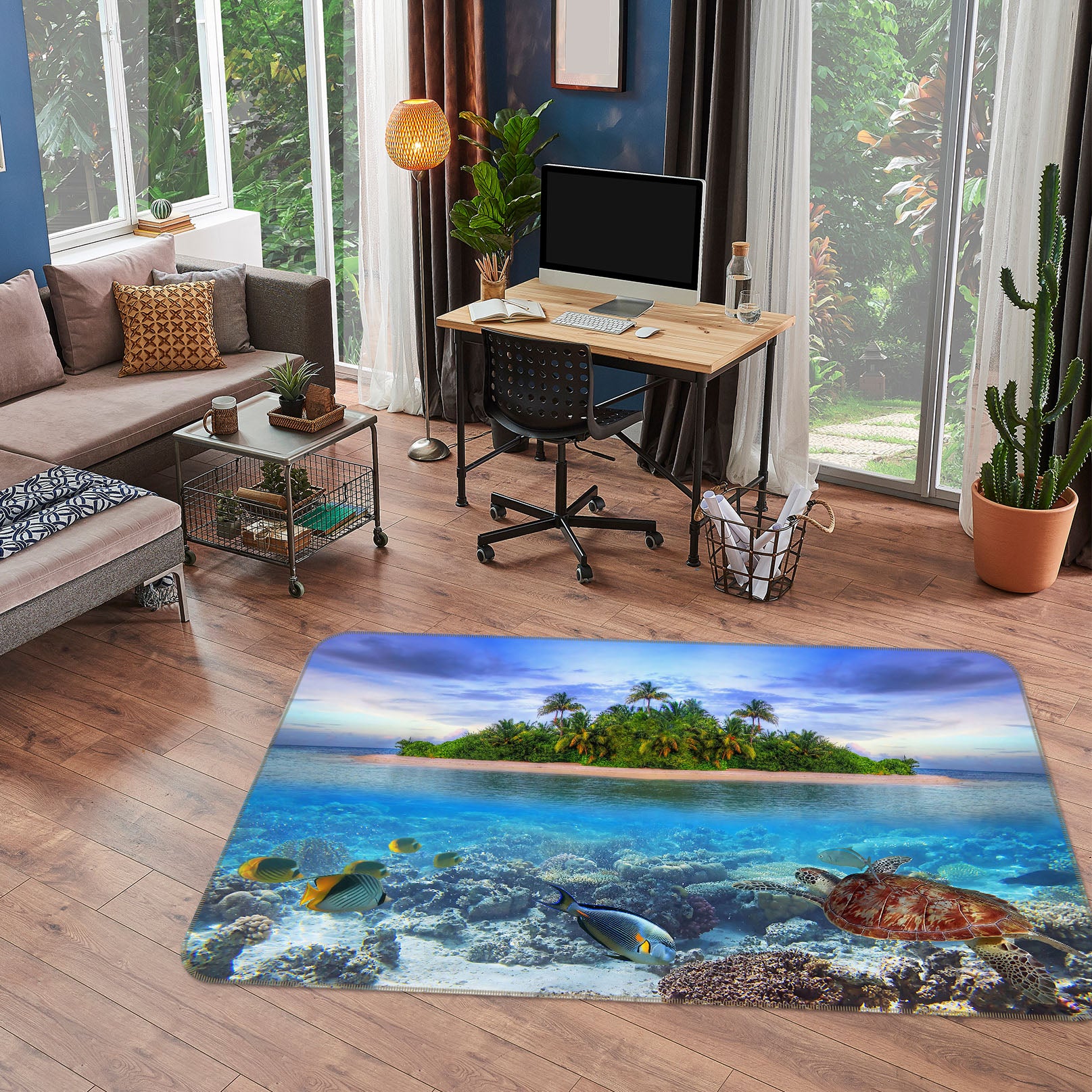 3D Island Seabed 34126 Non Slip Rug Mat