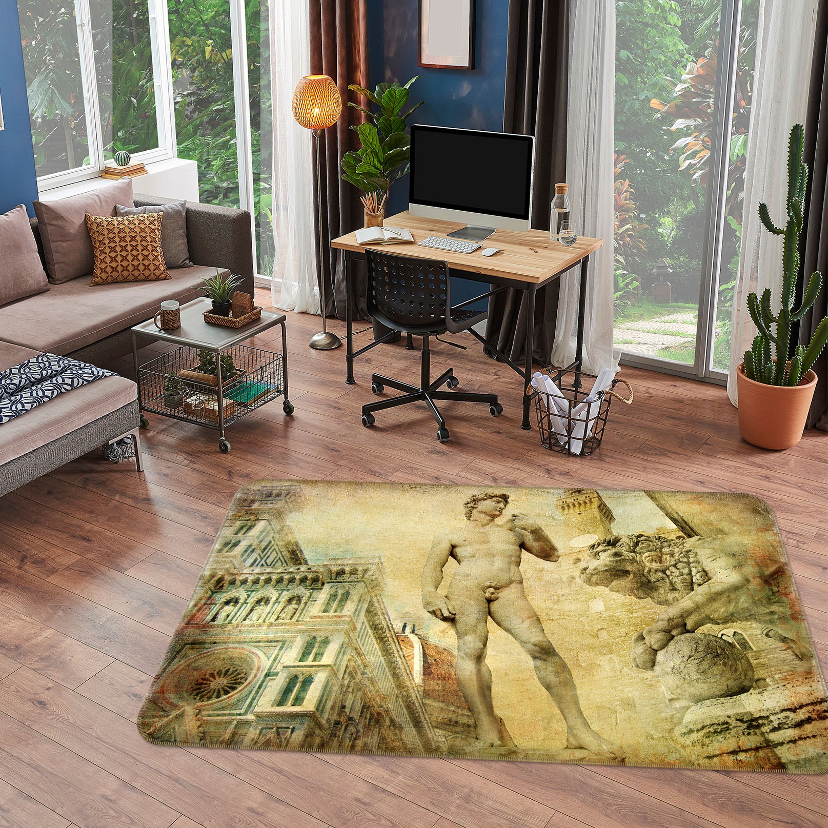 3D Building Statue 36048 Non Slip Rug Mat