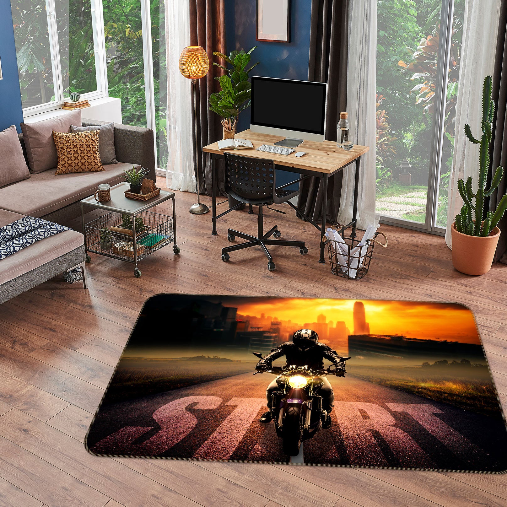 3D Motorcycle 39007 Vehicle Non Slip Rug Mat