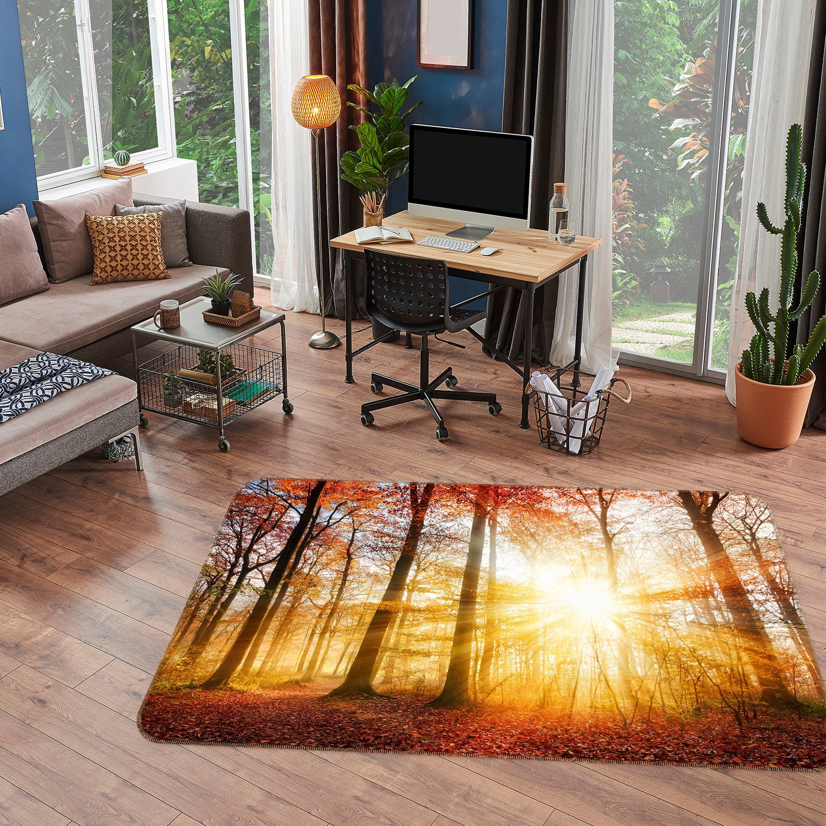 3D Sunny Woods 77123 Non Slip Rug Mat