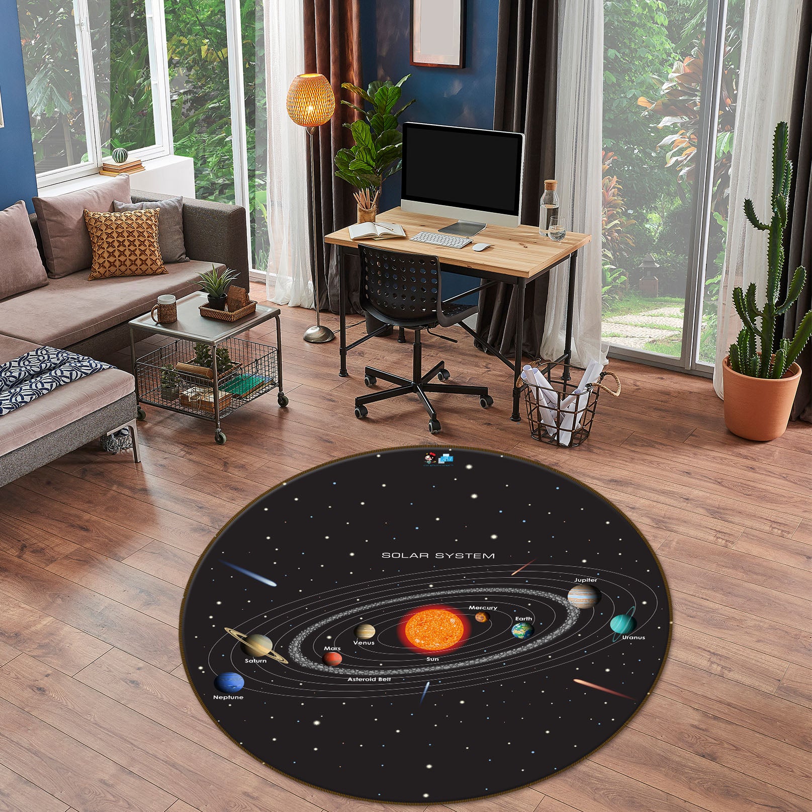 3D Planet 72132 Round Non Slip Rug Mat