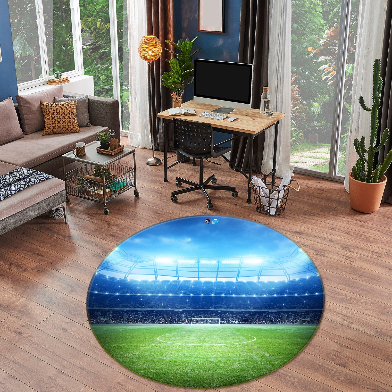 3D Court 72119 Round Non Slip Rug Mat