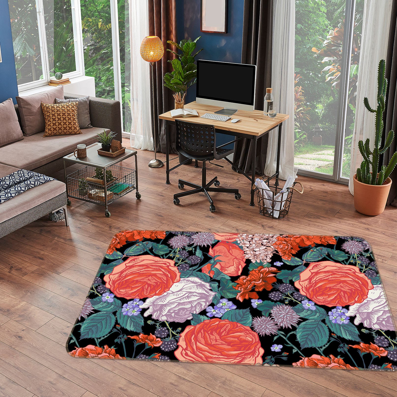 3D Flowers 31045 Non Slip Rug Mat