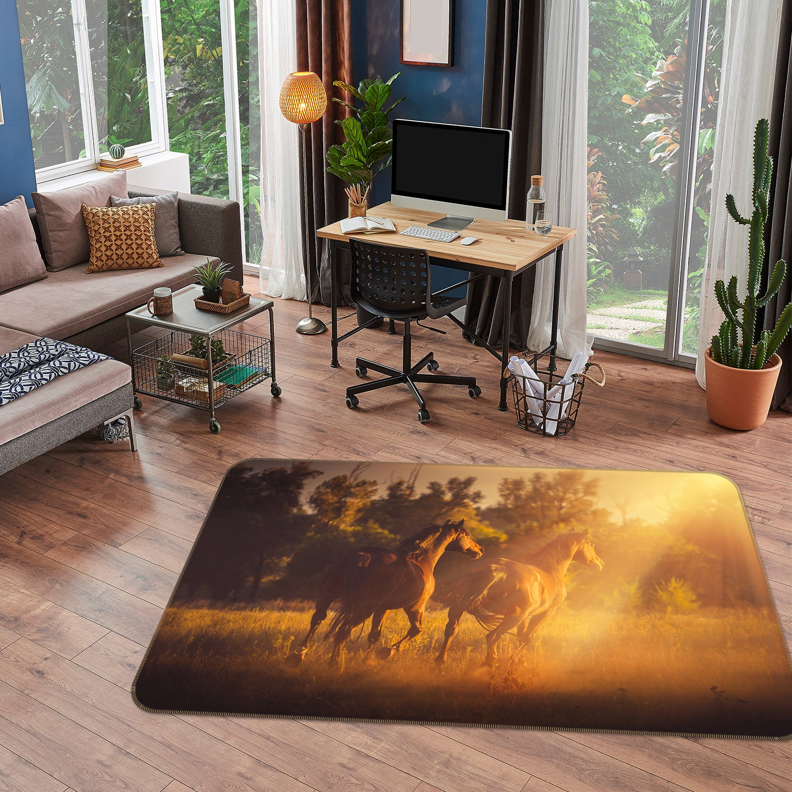 3D Horse Group 38107 Animal Non Slip Rug Mat