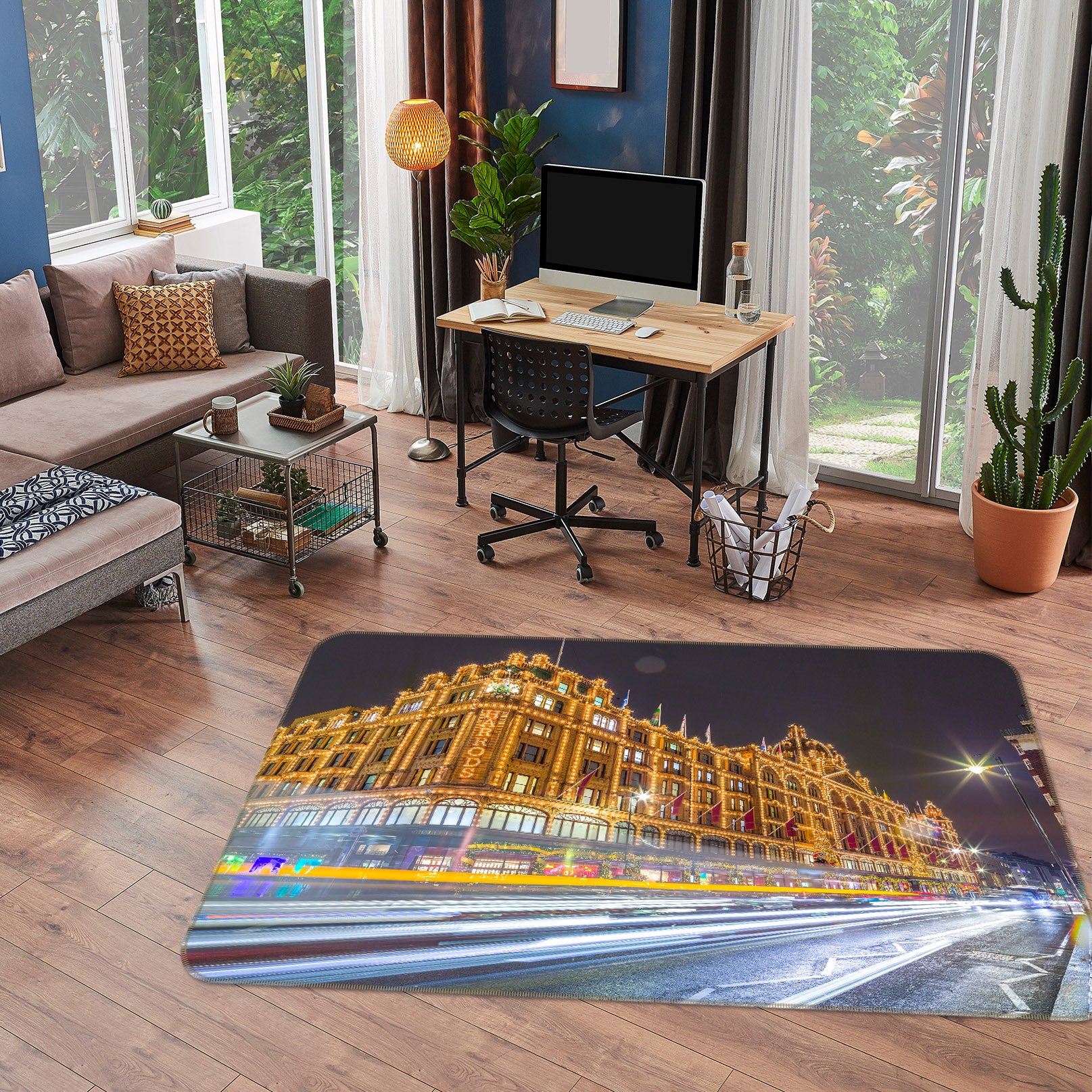 3D Golden Light Building 83265 Assaf Frank Rug Non Slip Rug Mat