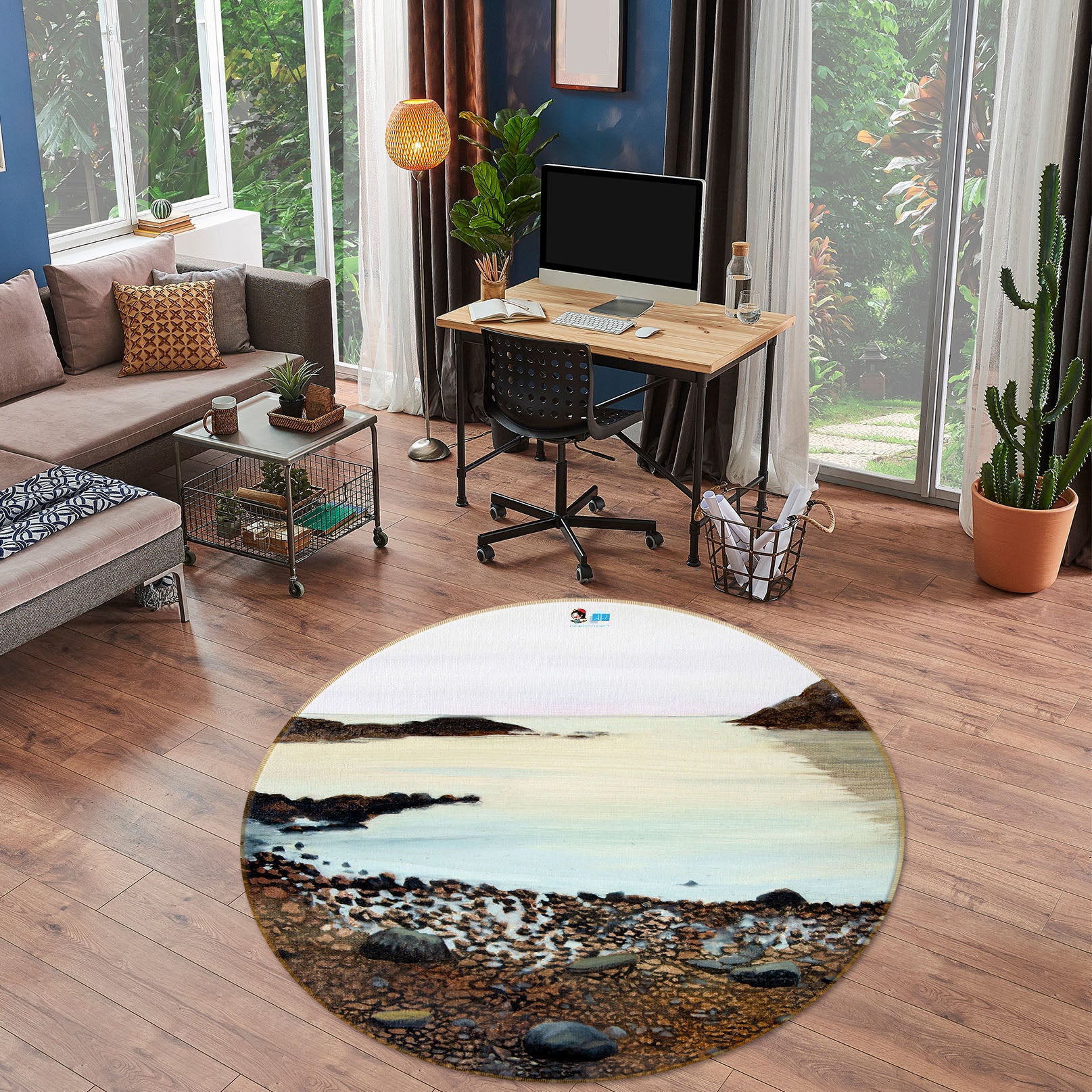 3D Waterside 11087 Matthew Holden Bates Rug Round Non Slip Rug Mat