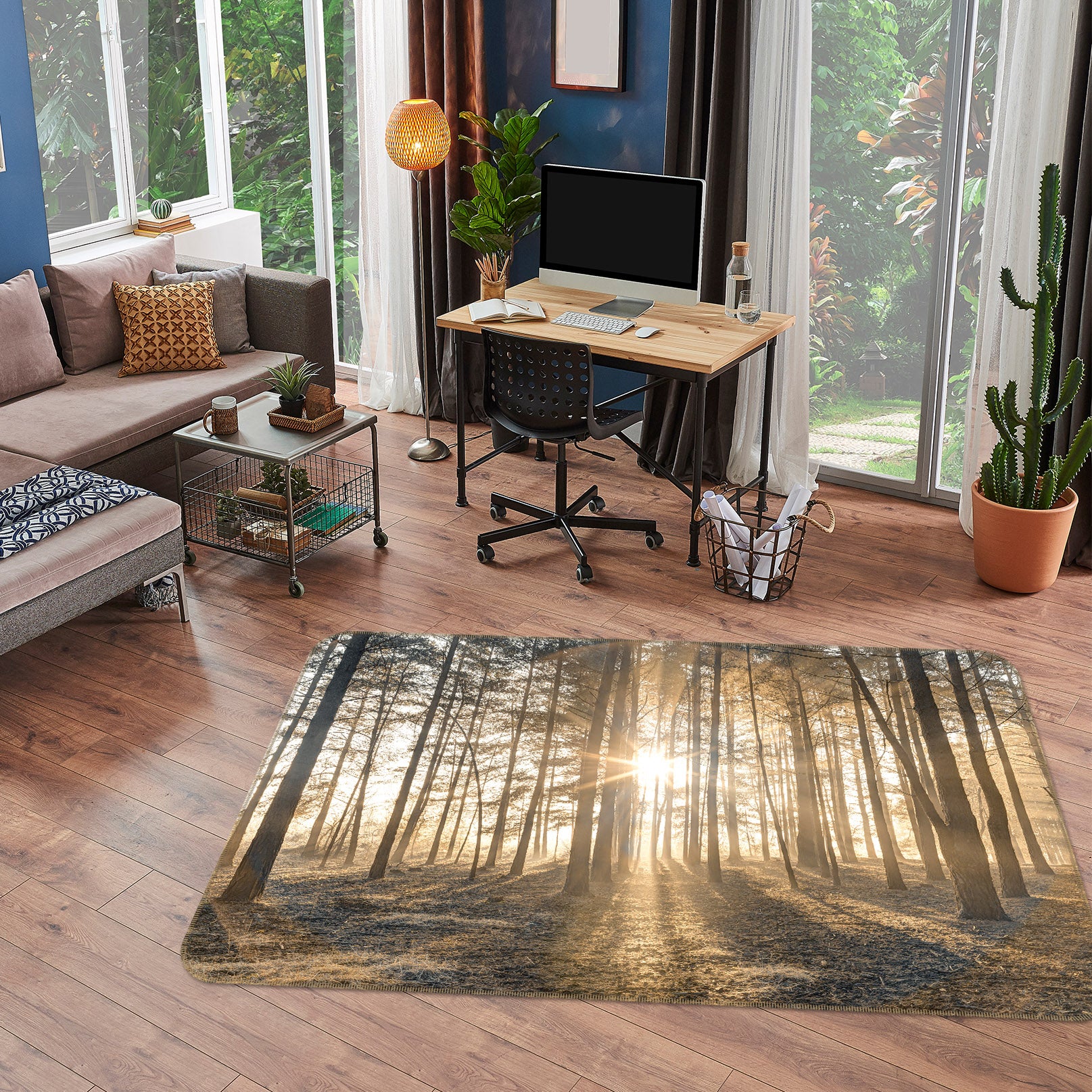 3D Sunlight Forest 83262 Assaf Frank Rug Non Slip Rug Mat