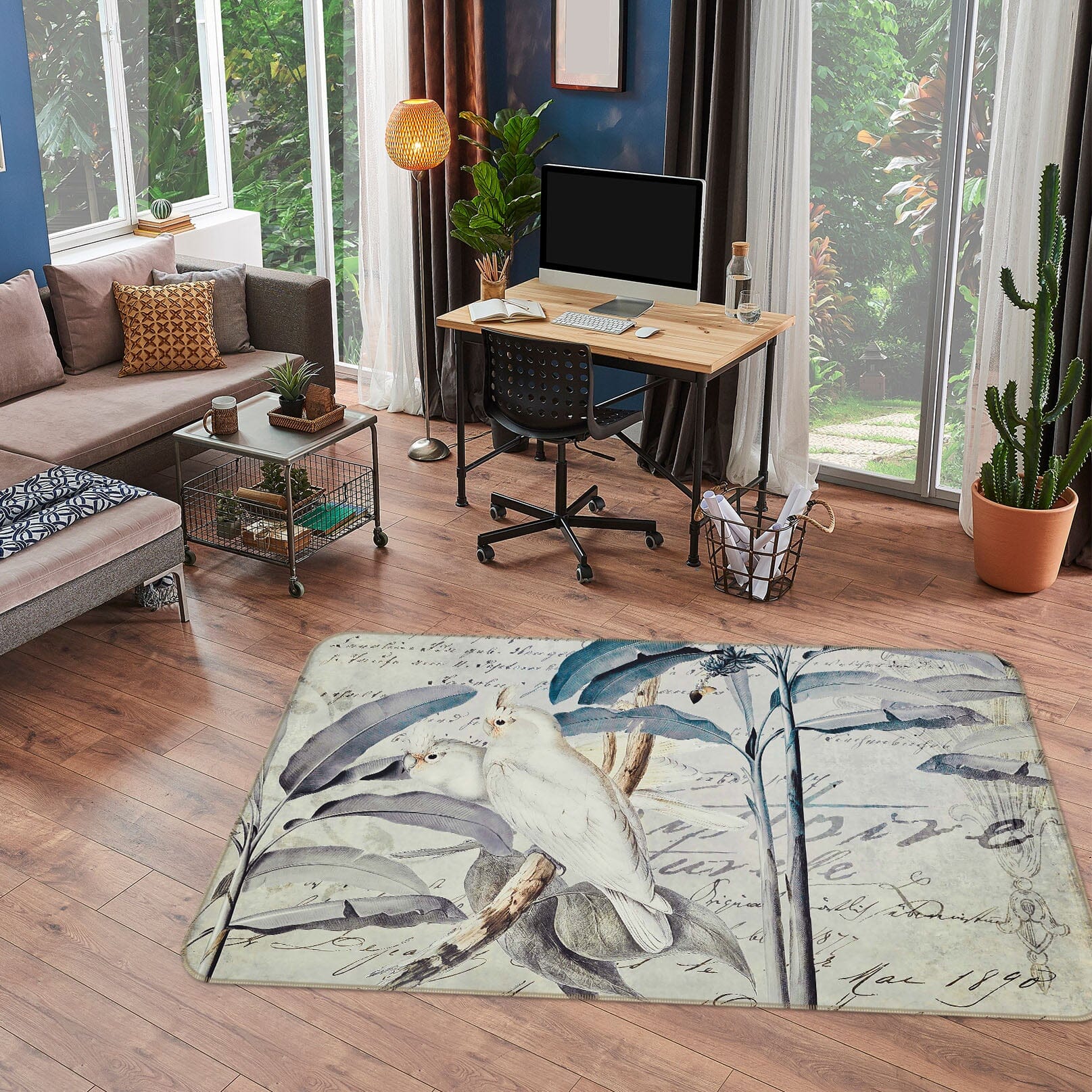 3D White Parrot 1032 Andrea haase Rug Non Slip Rug Mat Mat AJ Creativity Home 