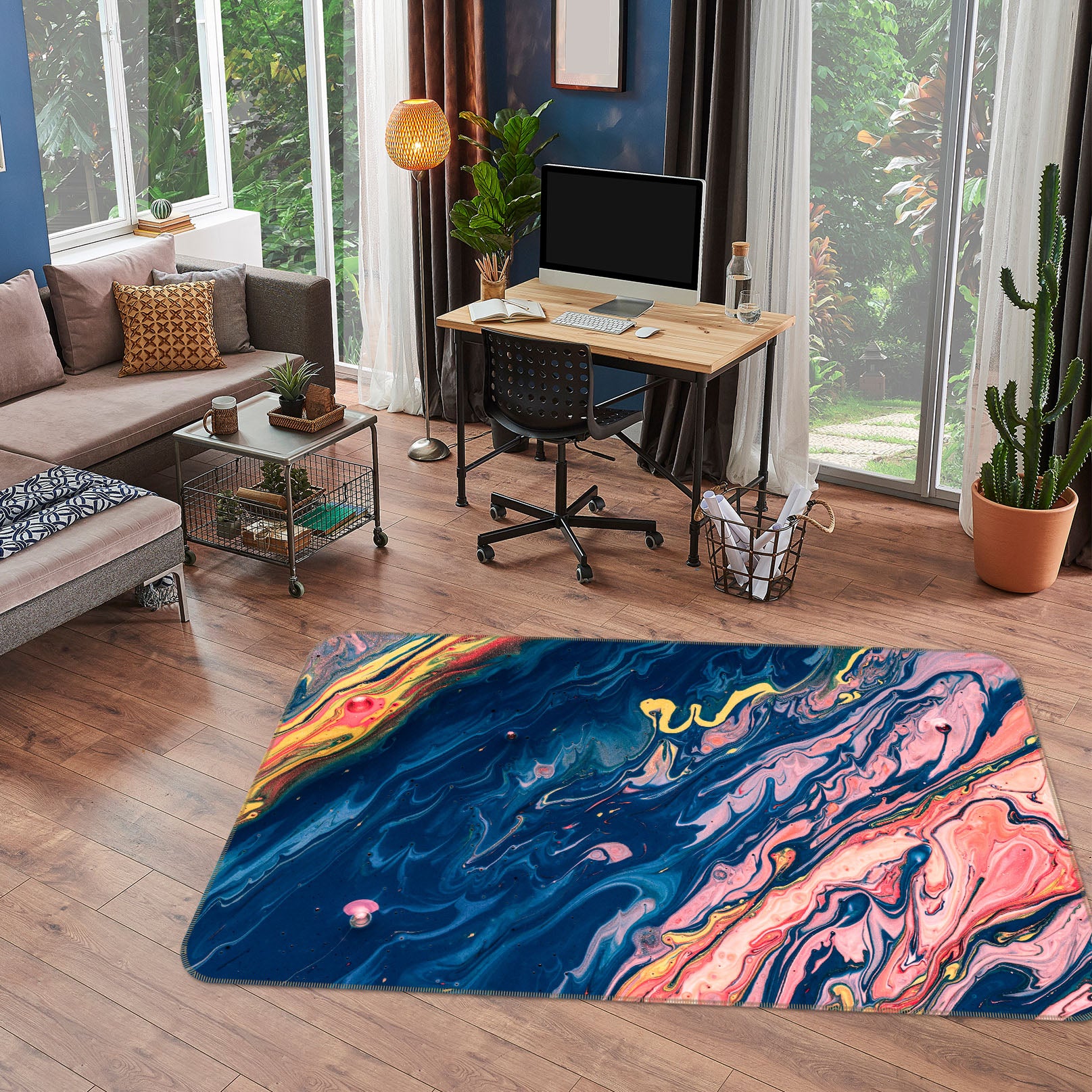 3D Pattern Lines 29201 Non Slip Rug Mat