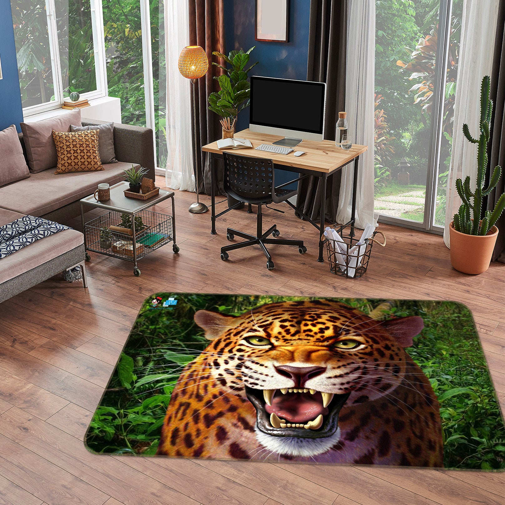 3D Leopard 85072 Jerry LoFaro Rug Non Slip Rug Mat