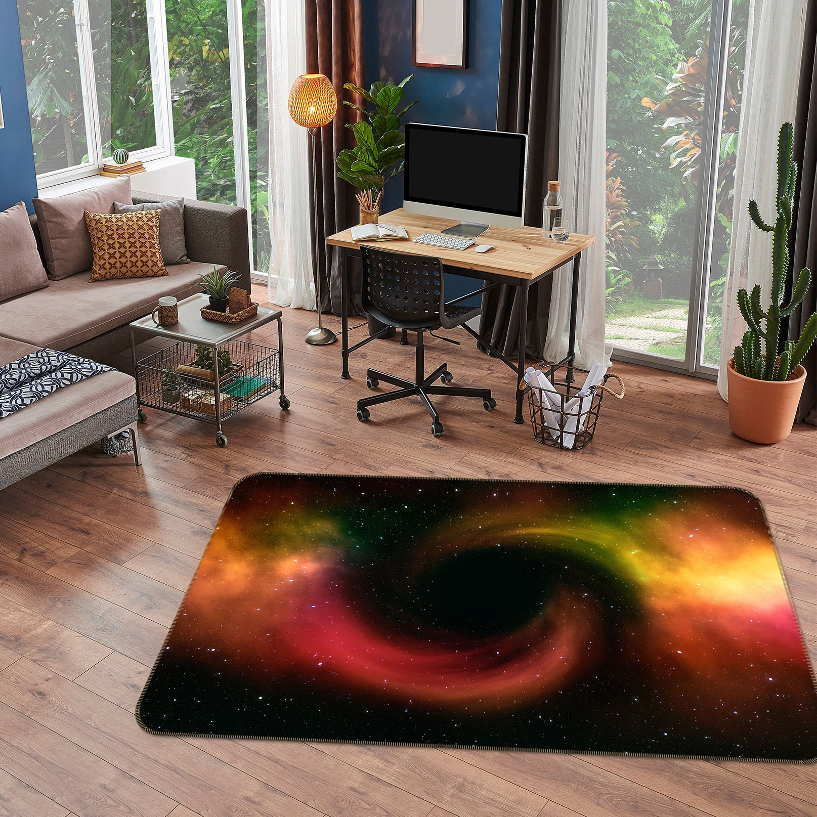 3D Colorful Black Hole 36108 Non Slip Rug Mat