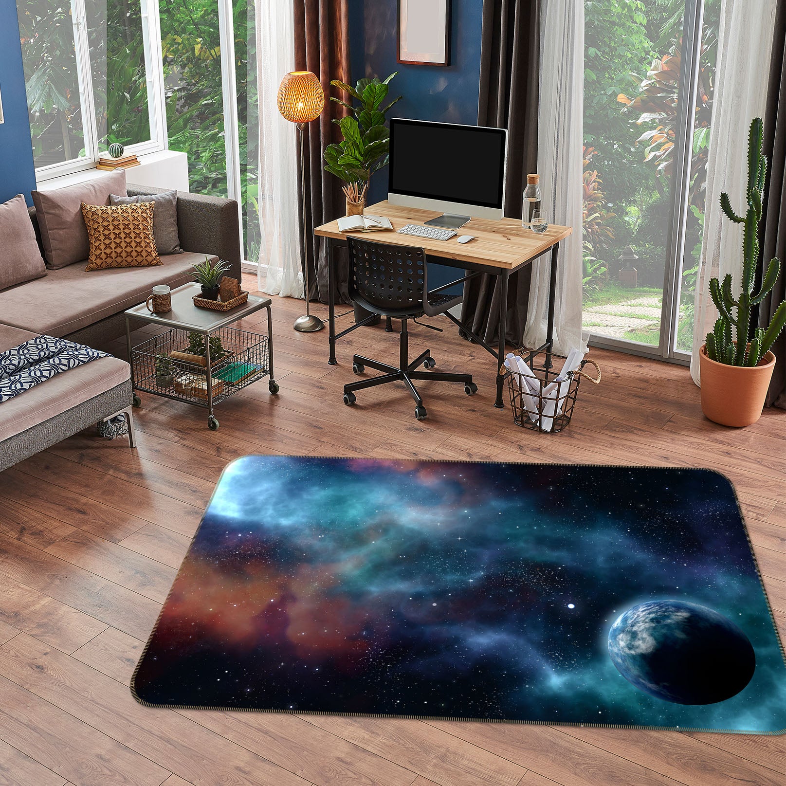 3D Starry Earth 29191 Non Slip Rug Mat