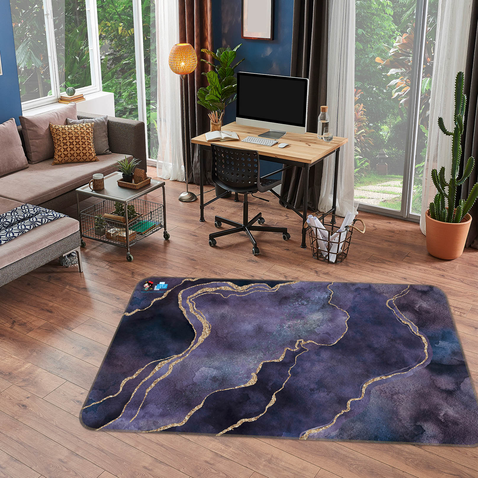 3D Dark Gray Texture 83025 Andrea haase Rug Non Slip Rug Mat