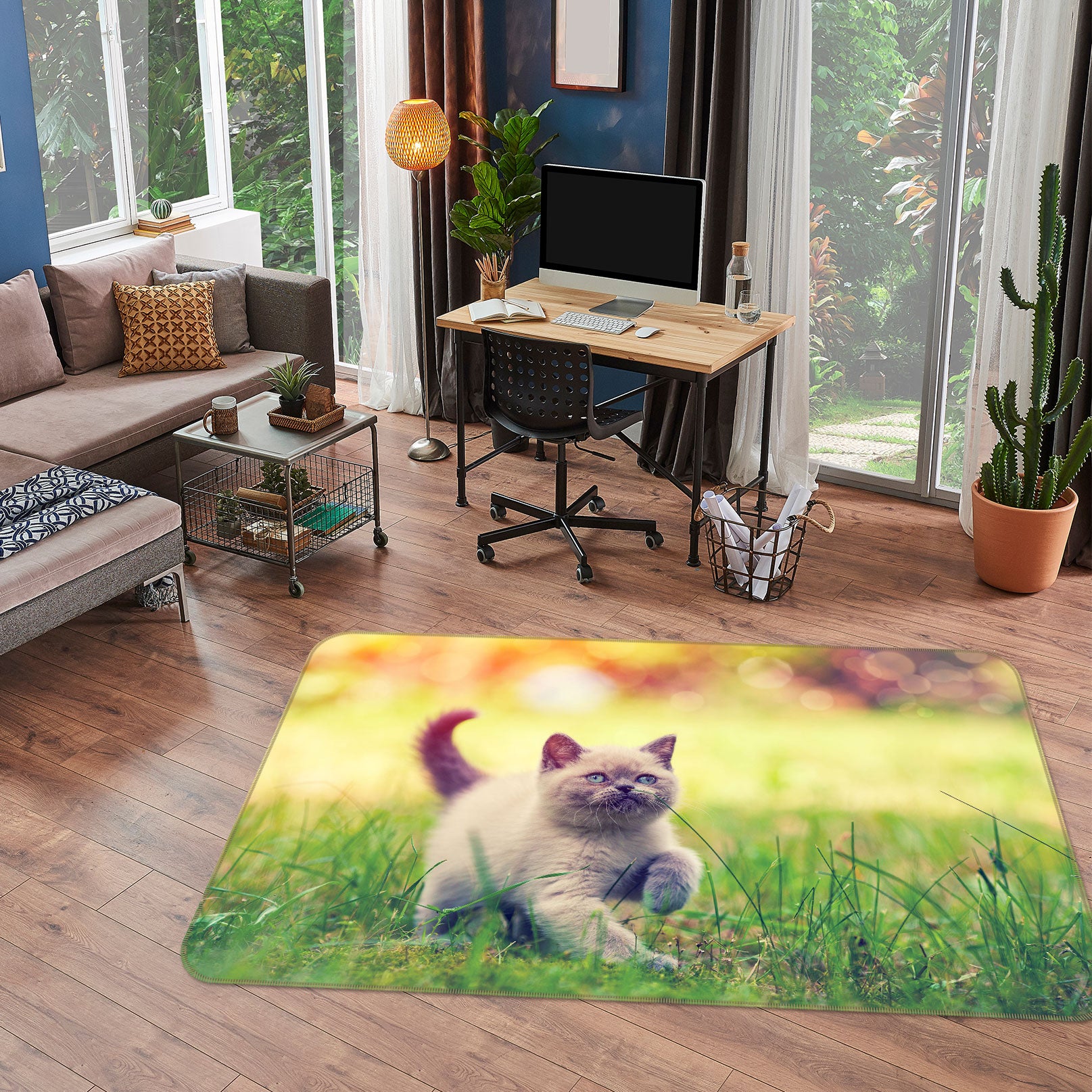 3D Kitten Grass 37051 Non Slip Rug Mat