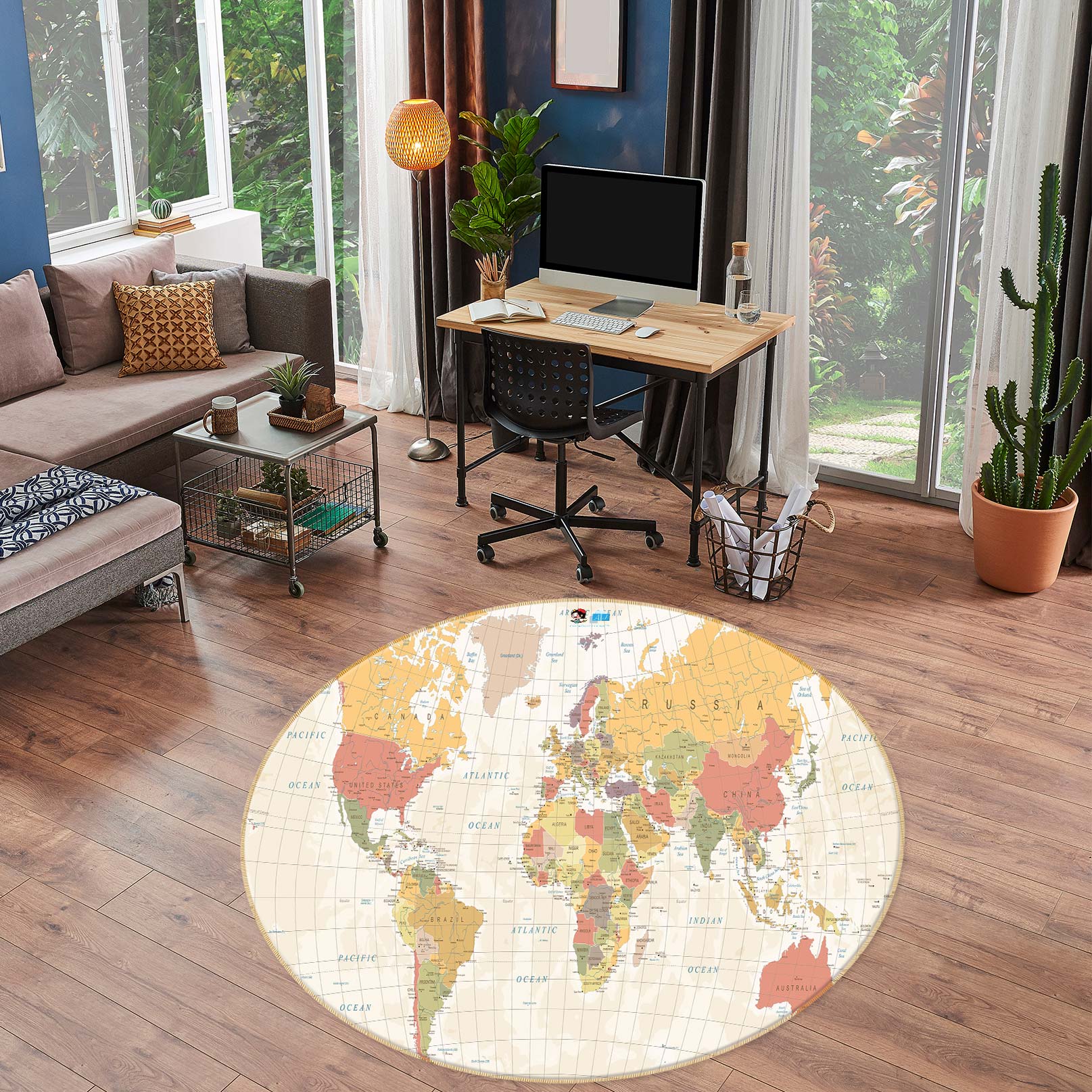 3D Map 80239 Round Non Slip Rug Mat