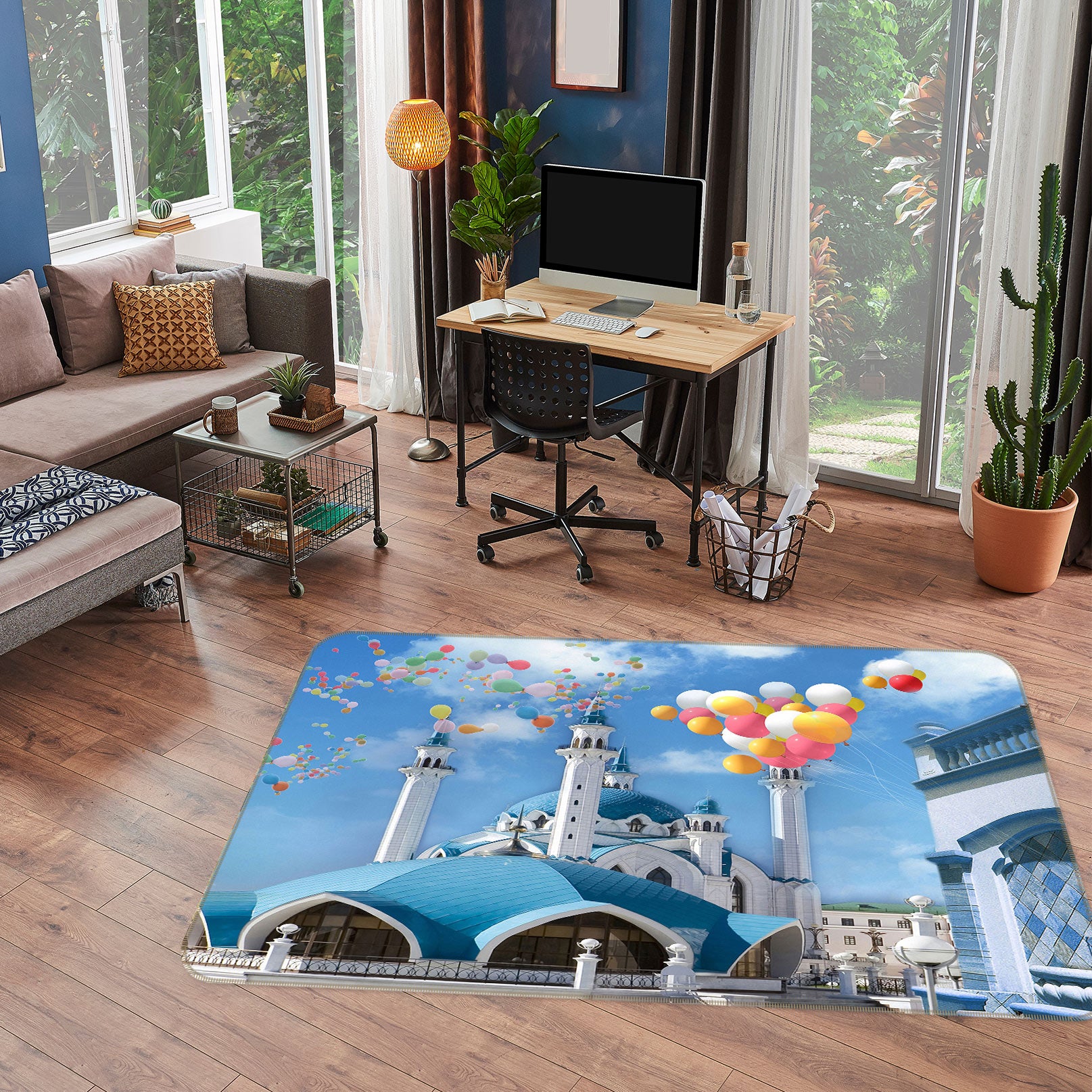 3D Castle Balloon 75158 Non Slip Rug Mat
