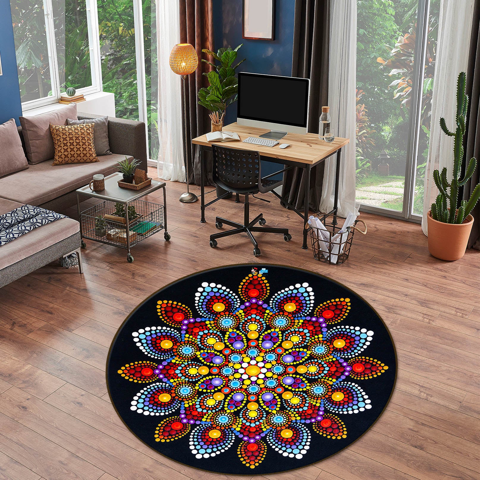 3D Pattern 74264 Round Non Slip Rug Mat