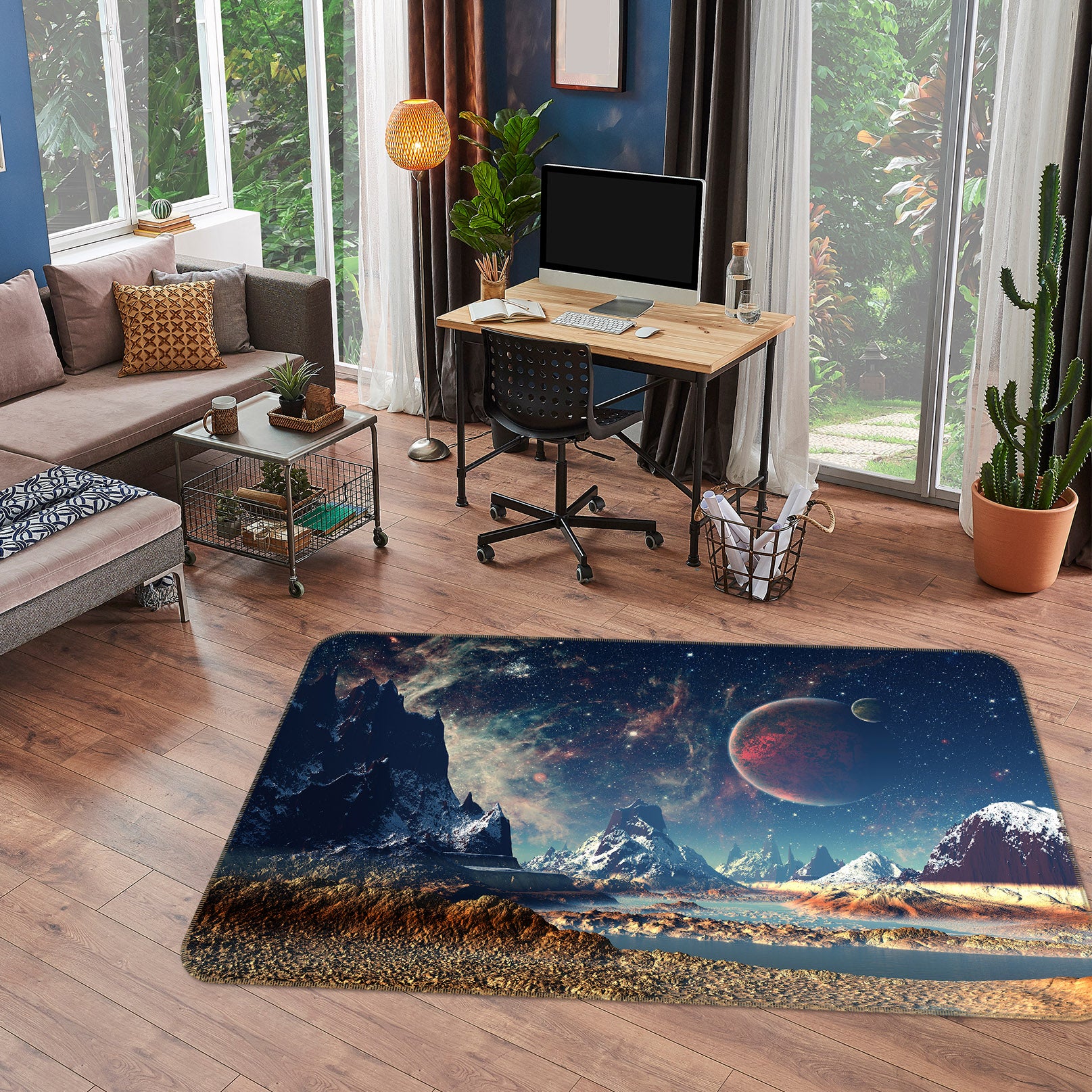 3D Mountain Planet 34203 Non Slip Rug Mat