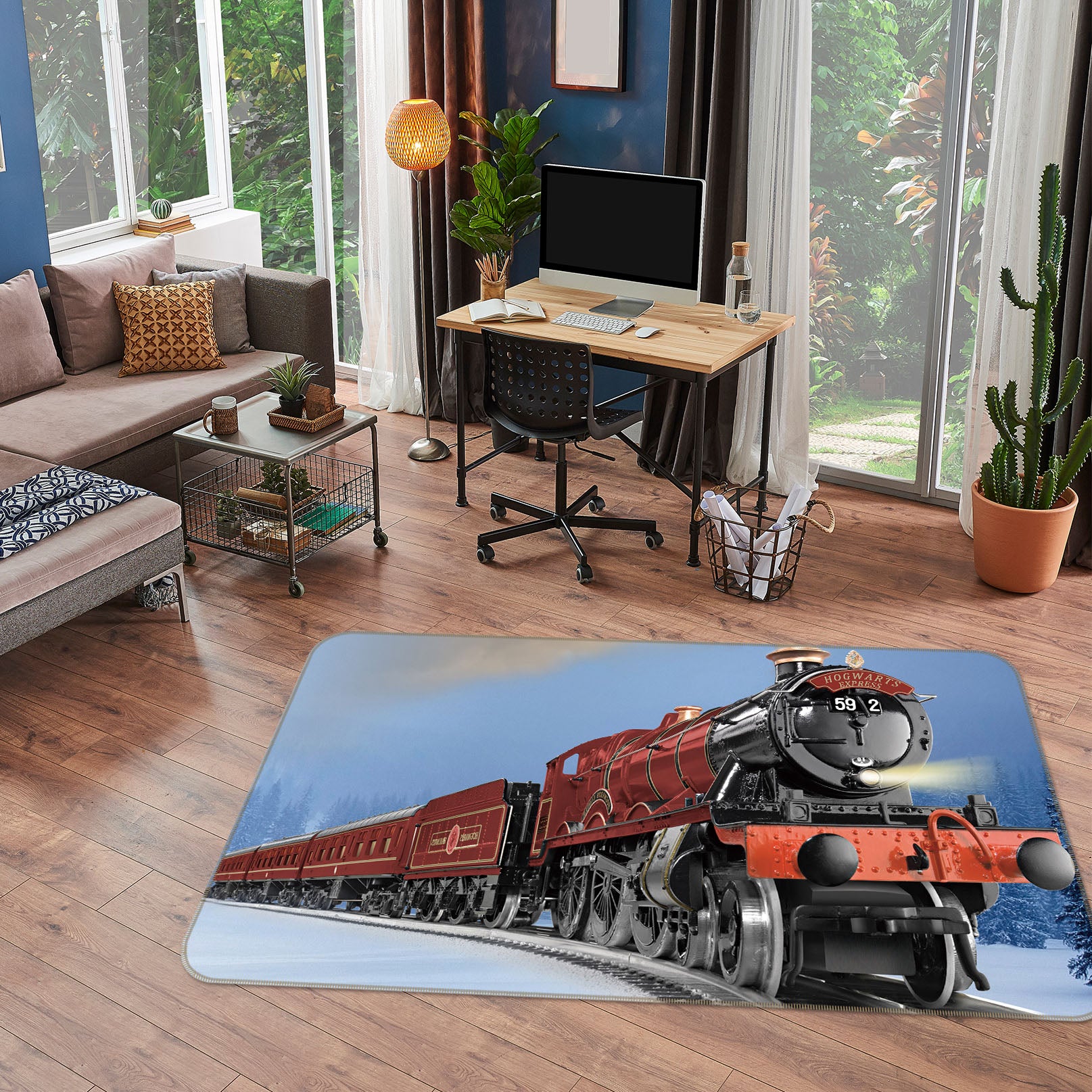 3D Snowfield Train 68114 Vehicle Non Slip Rug Mat
