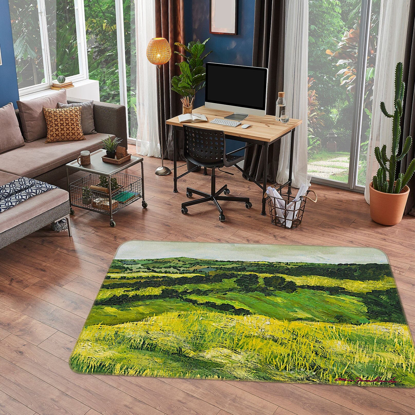 3D Green Field 1054 Allan P. Friedlander Rug Non Slip Rug Mat Mat AJ Creativity Home 