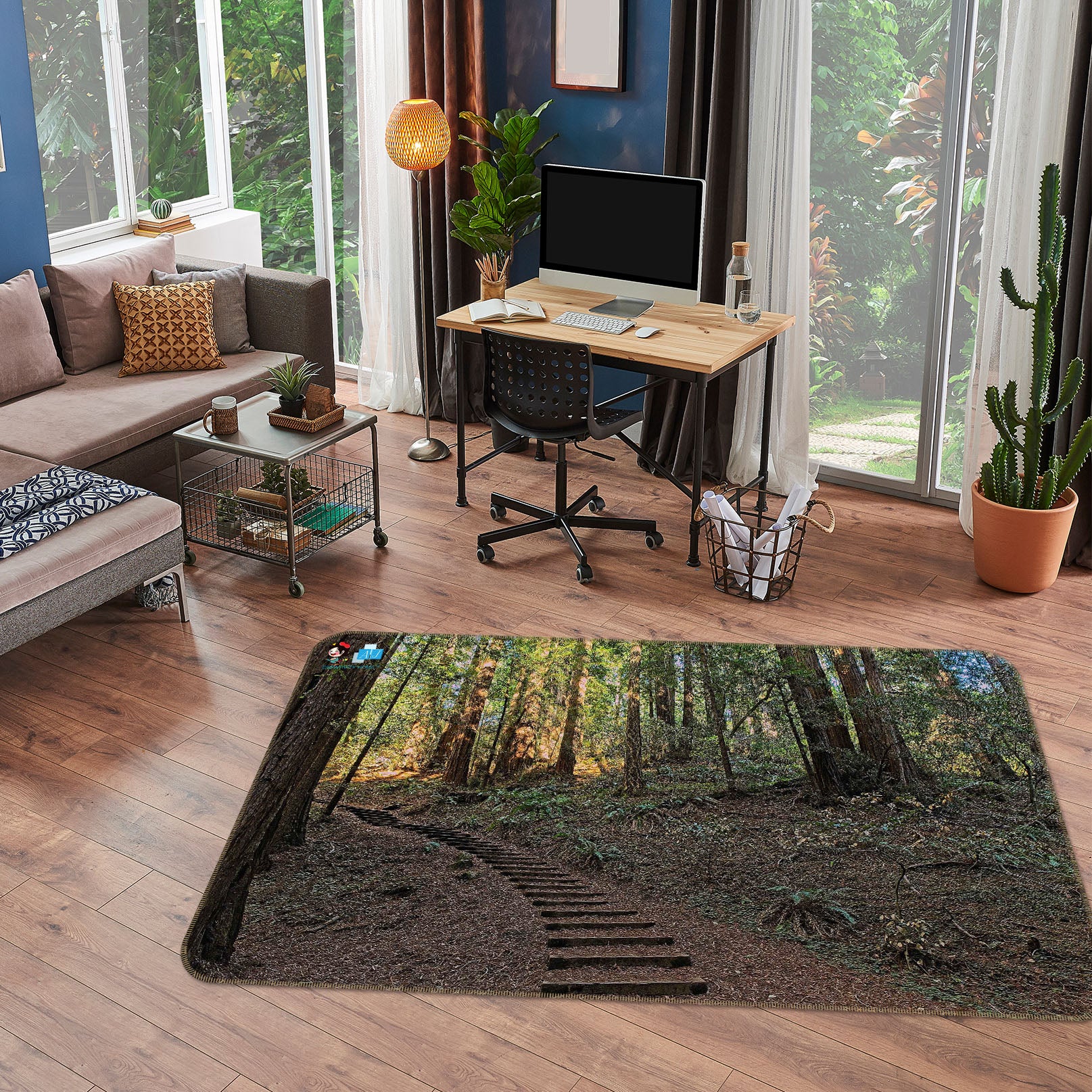 3D Forest Walkway 62045 Kathy Barefield Rug Non Slip Rug Mat