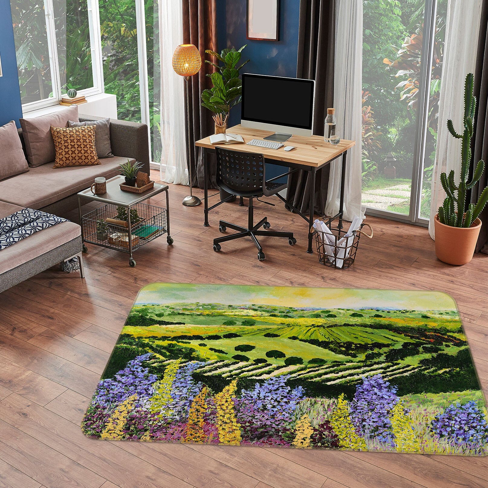 3D Purple Garden 1005 Allan P. Friedlander Rug Non Slip Rug Mat Mat AJ Creativity Home 