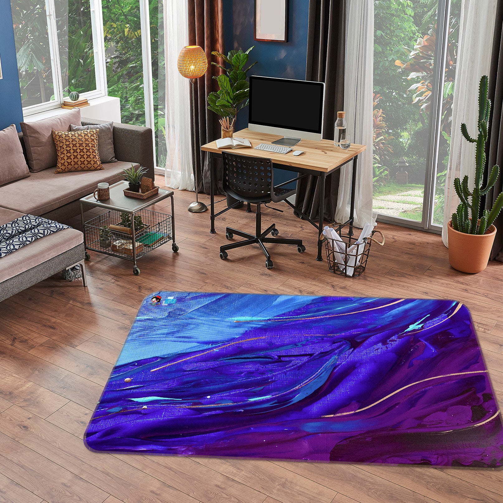 3D Purple Painting 1103 Skromova Marina Rug Non Slip Rug Mat